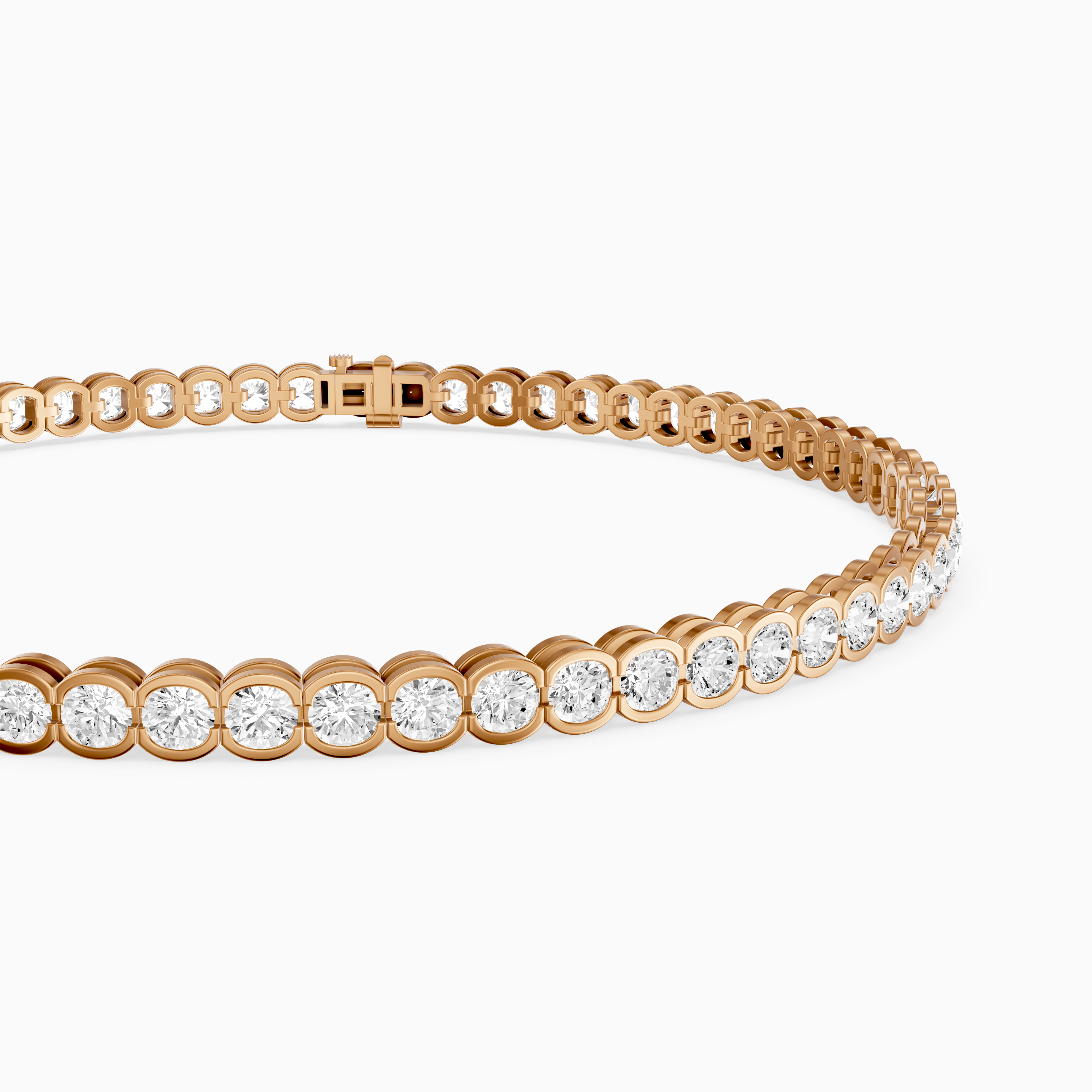 Lucia Round Bezel Set Lab Grown Diamond Tennis Bracelet