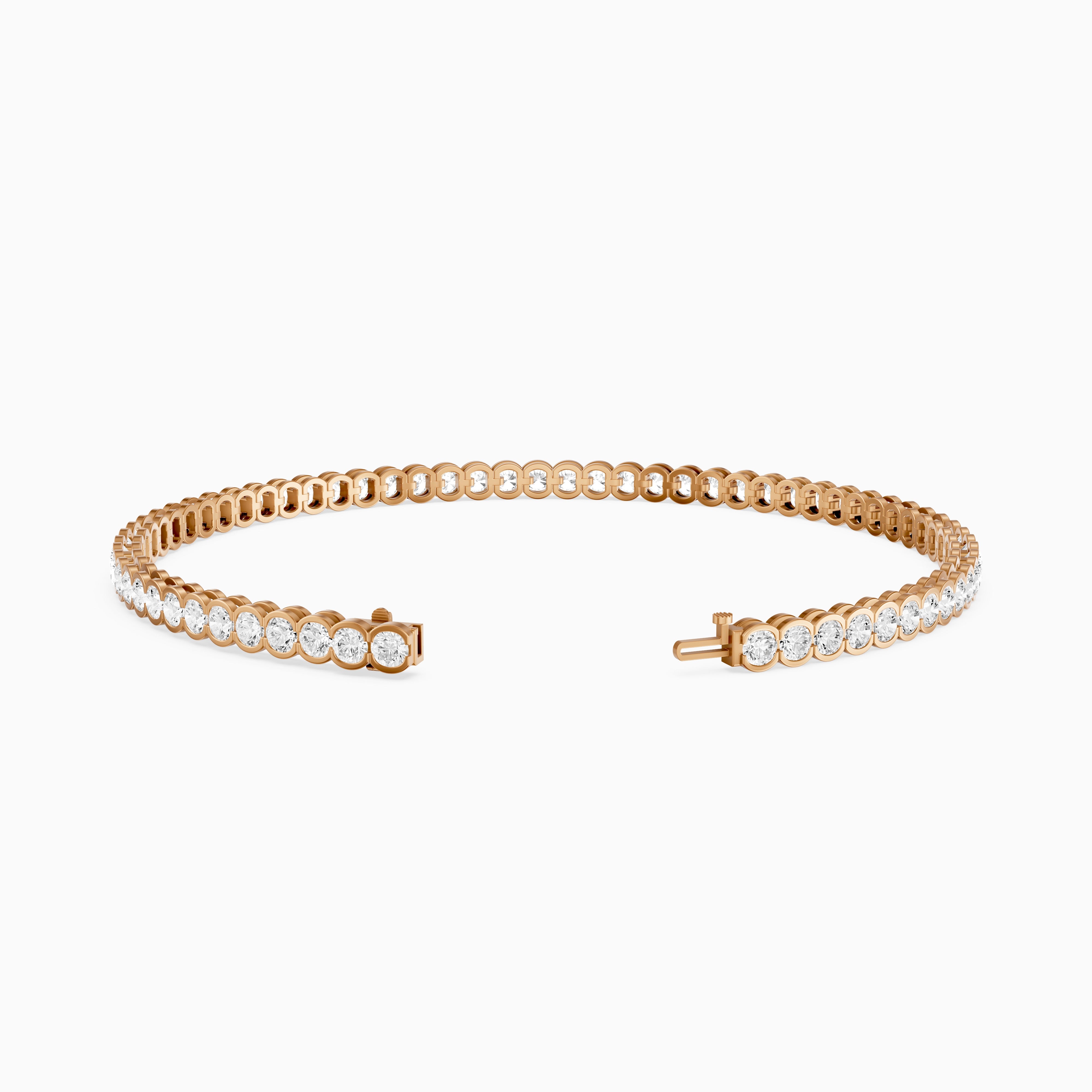 Lucia Round Bezel Set Lab Grown Diamond Tennis Bracelet