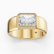 Bristol Radiant Cut Lab Grown Diamond Bezel Set Wide Cigar Band