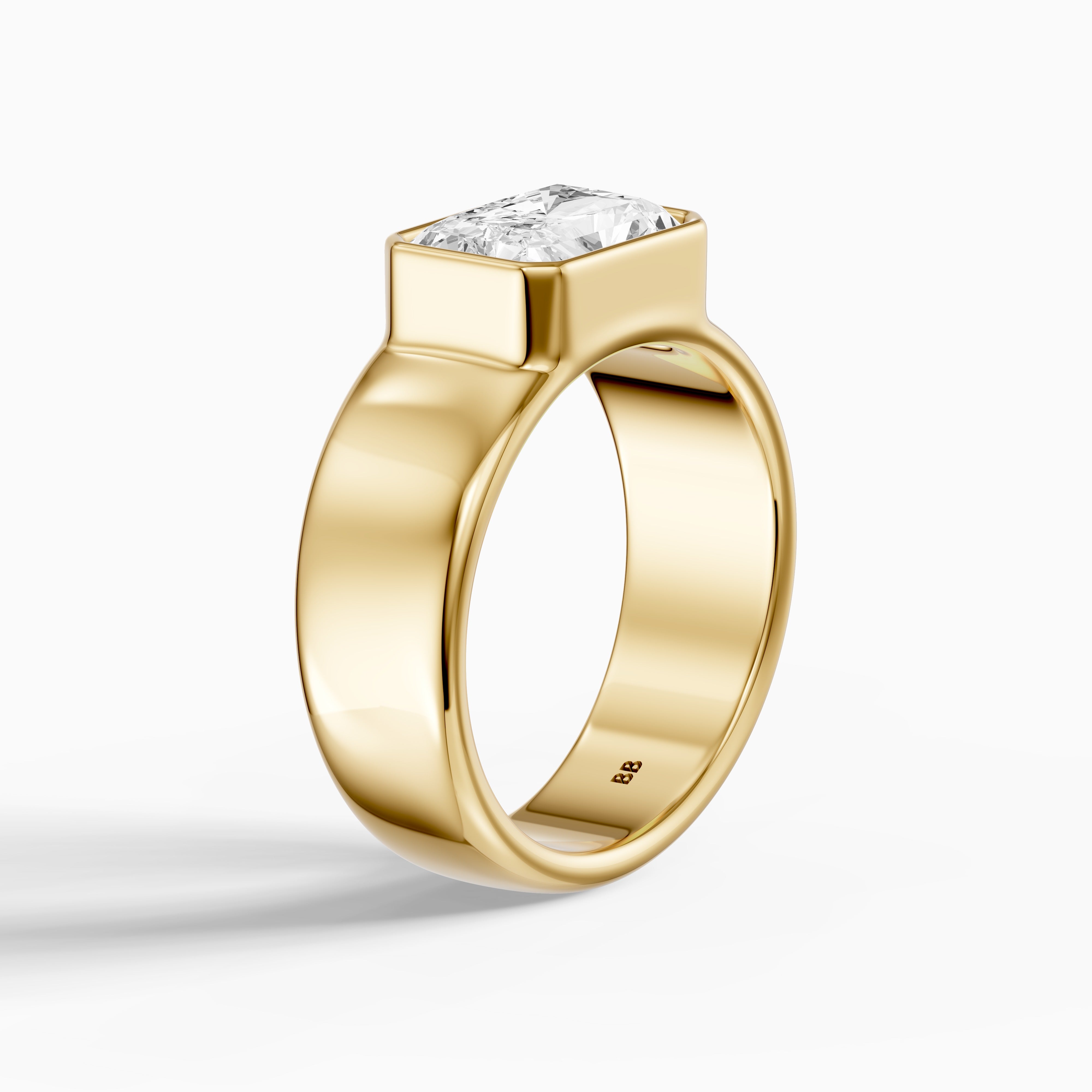 Bristol Radiant Cut Lab Grown Diamond Bezel Set Wide Cigar Band