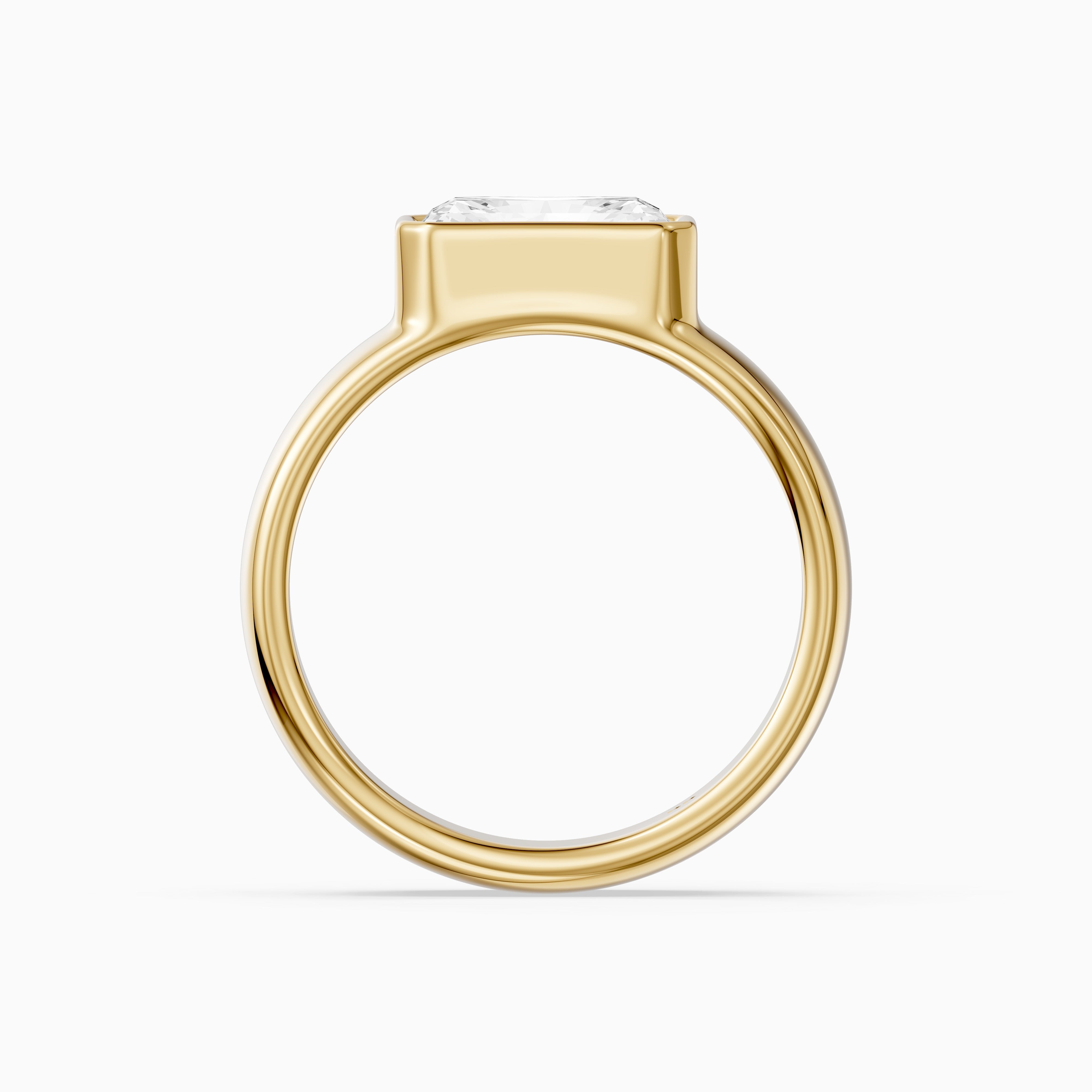 Bristol Radiant Cut Lab Grown Diamond Bezel Set Wide Cigar Band