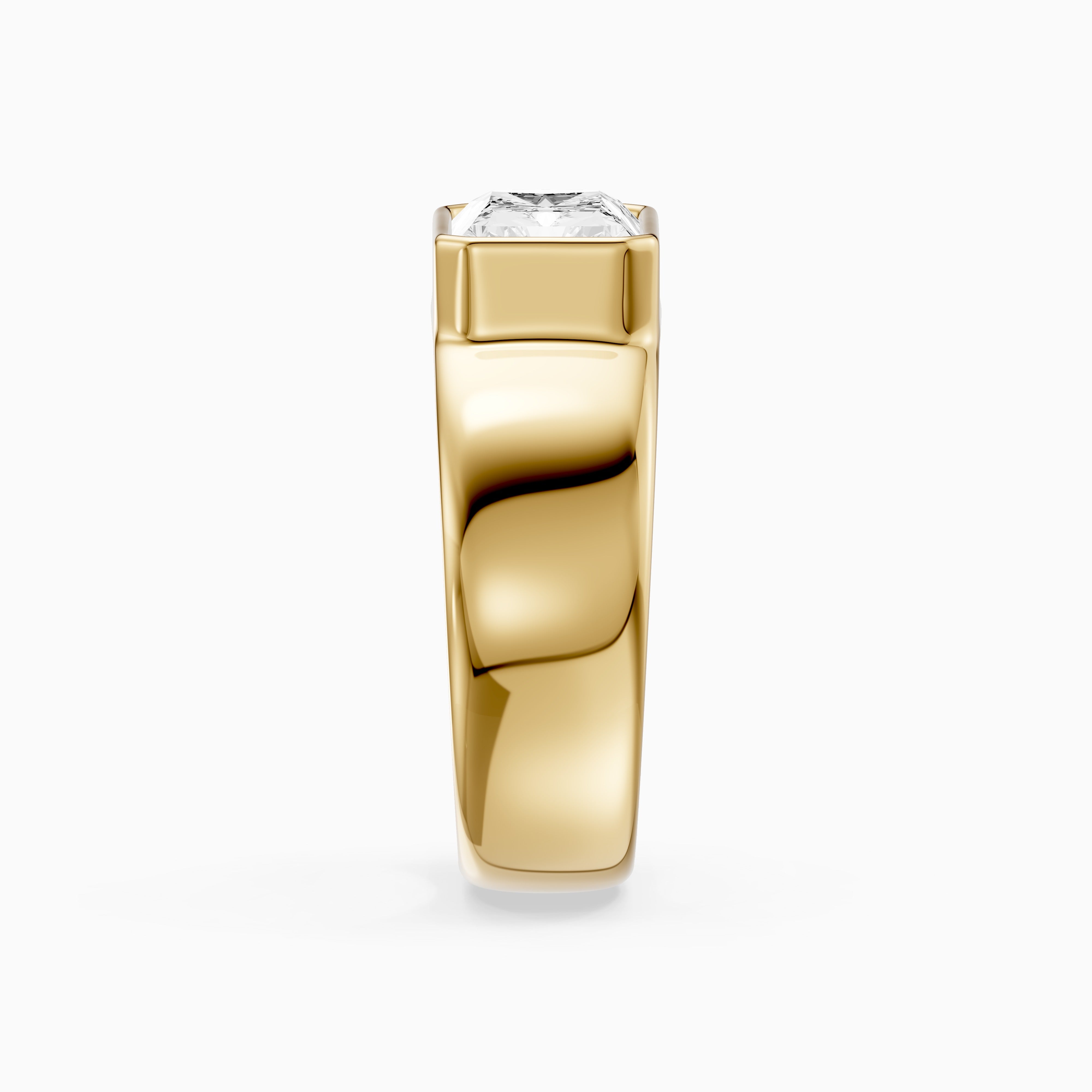 Bristol Radiant Cut Lab Grown Diamond Bezel Set Wide Cigar Band