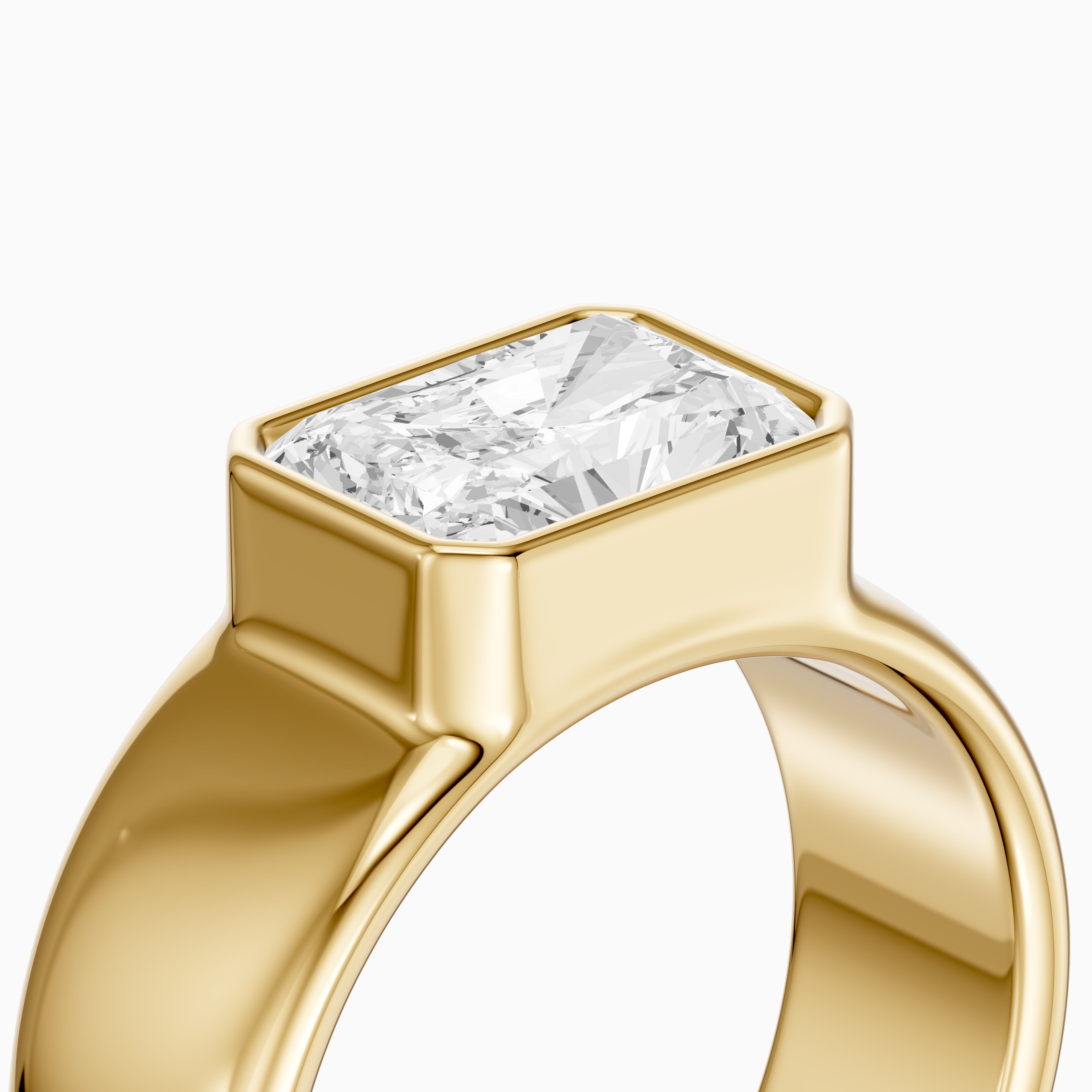 Bristol Radiant Cut Lab Grown Diamond Bezel Set Wide Cigar Band