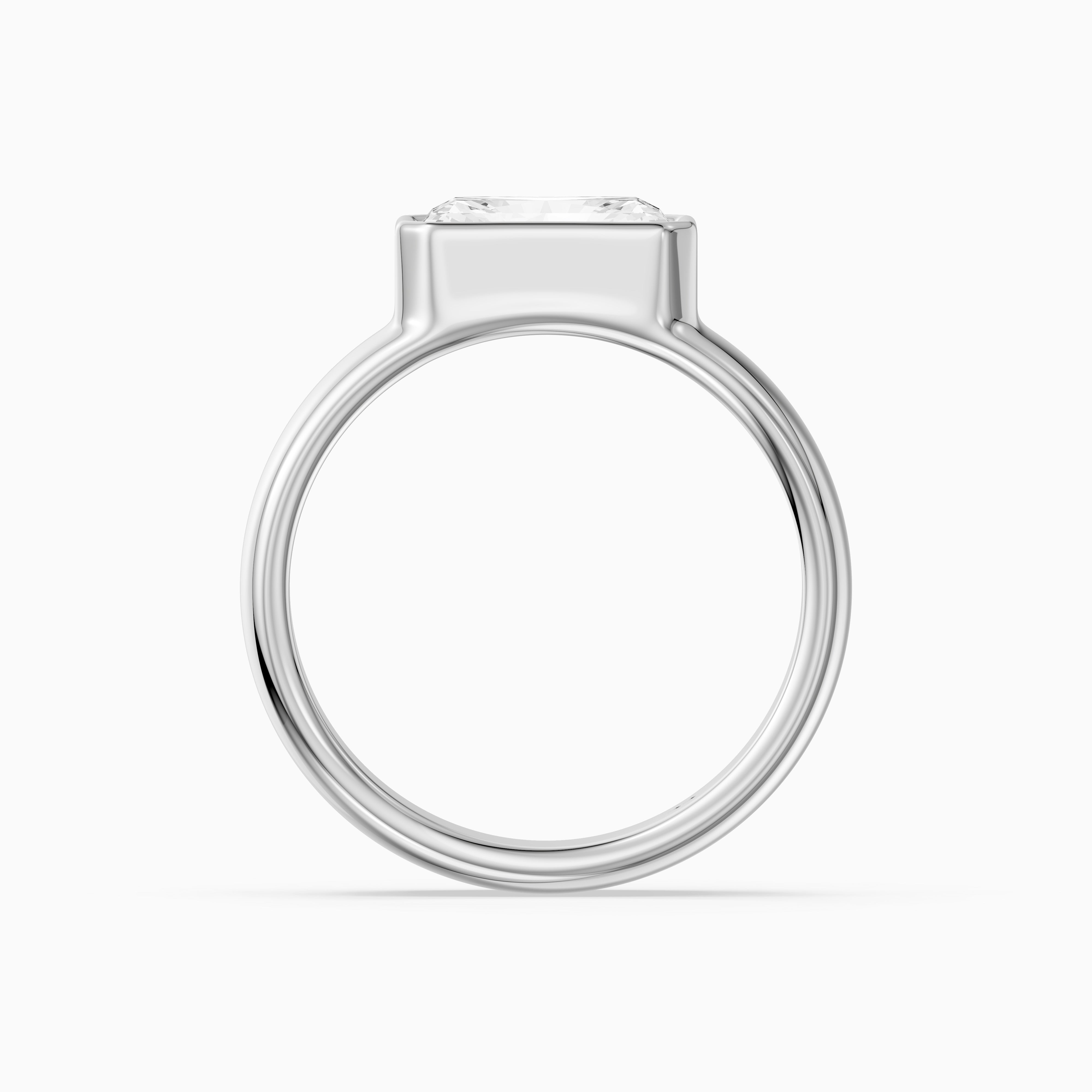 Bristol Radiant Cut Lab Grown Diamond Bezel Set Wide Cigar Band