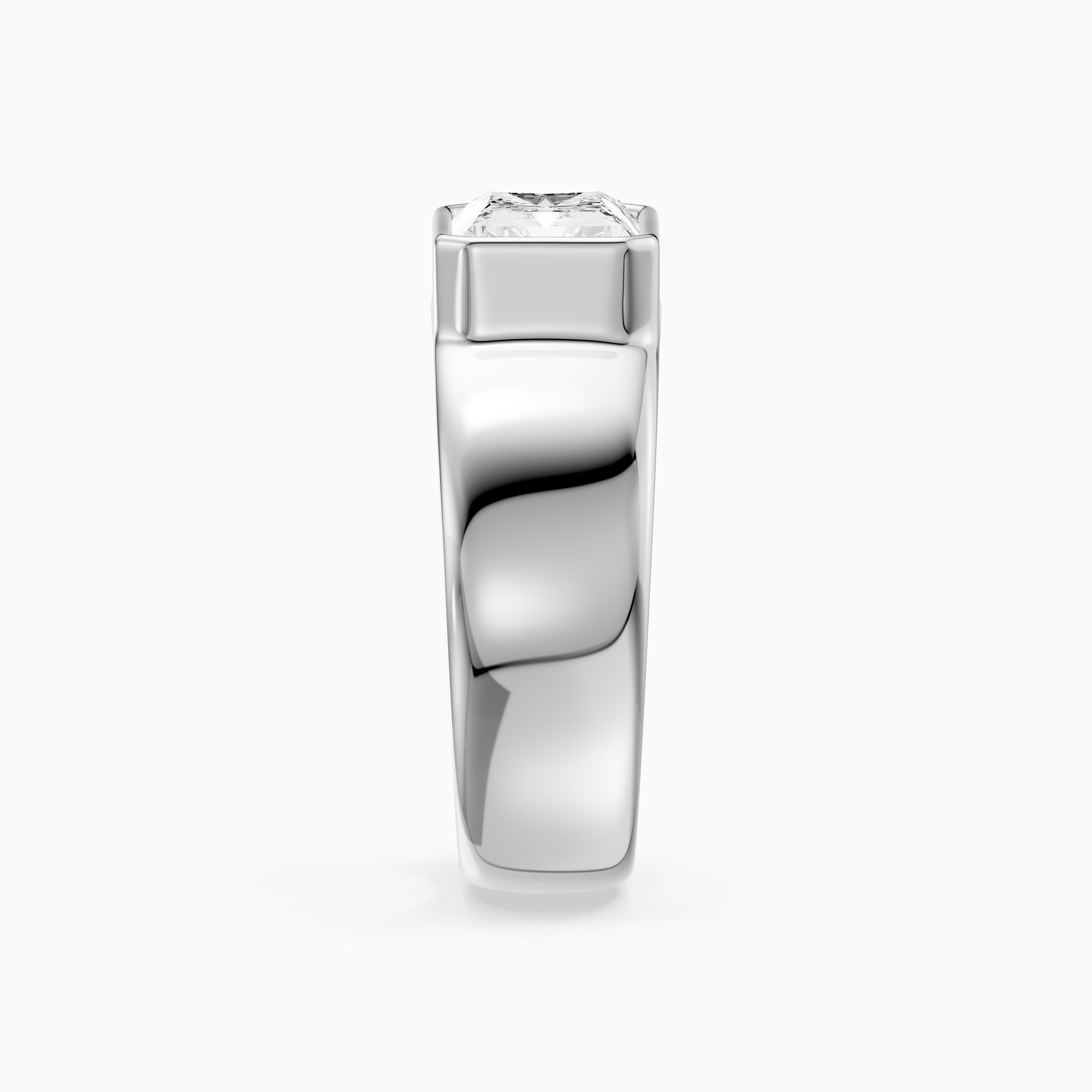 Bristol Radiant Cut Lab Grown Diamond Bezel Set Wide Cigar Band