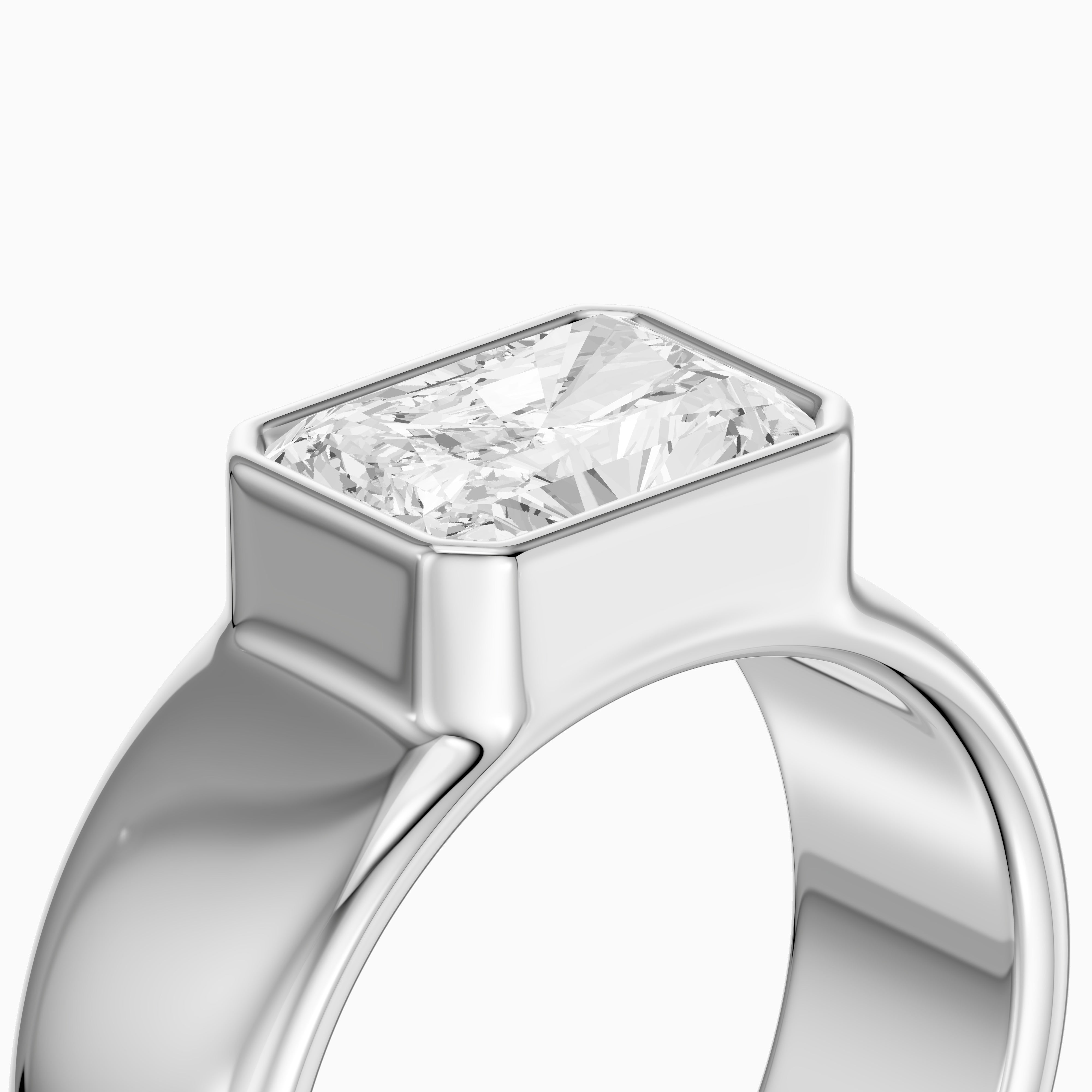 Bristol Radiant Cut Lab Grown Diamond Bezel Set Wide Cigar Band