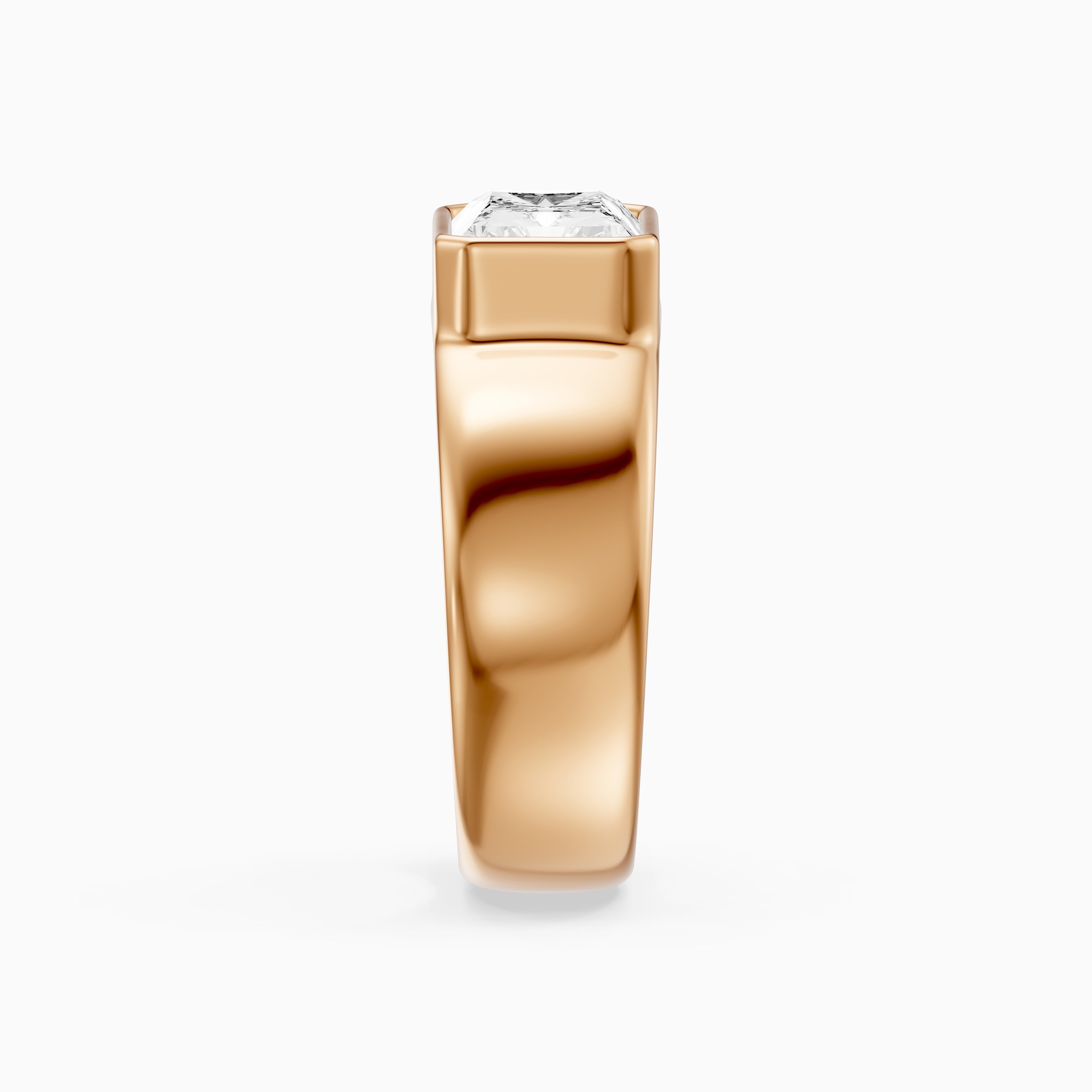 Bristol Radiant Cut Lab Grown Diamond Bezel Set Wide Cigar Band