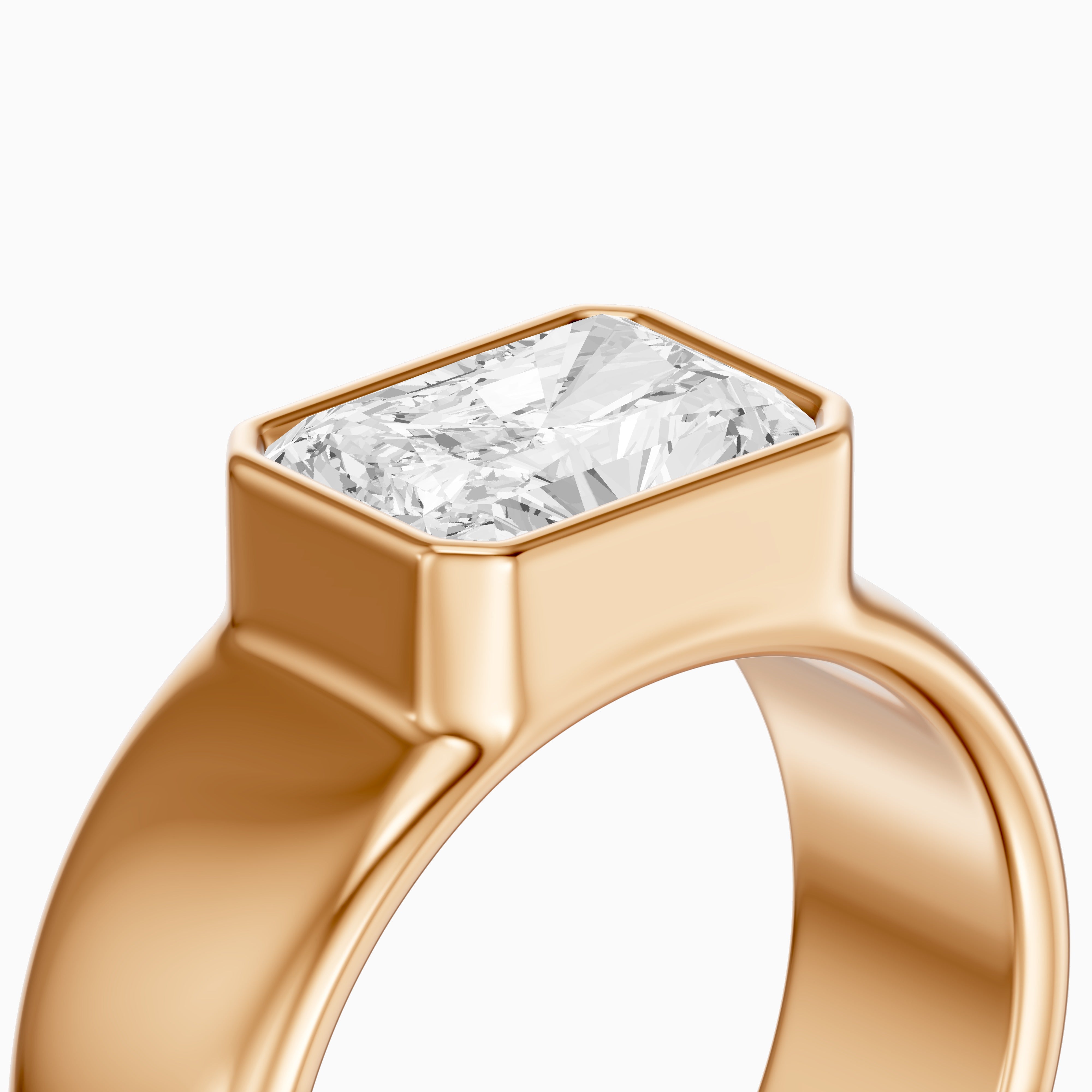 Bristol Radiant Cut Lab Grown Diamond Bezel Set Wide Cigar Band