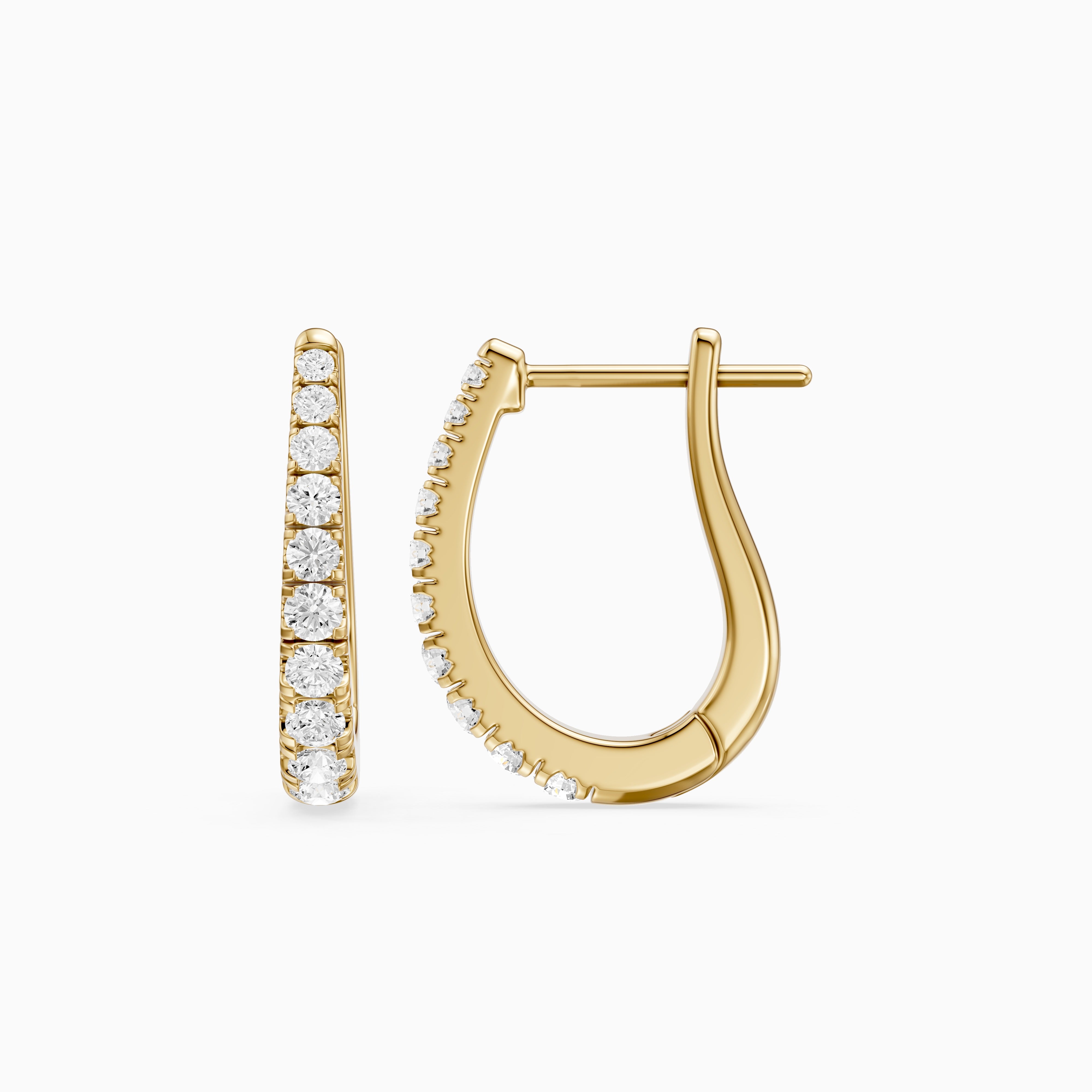 Susanna Graduated Round Lab Grown Diamond Horseshoe Hoop Earrings