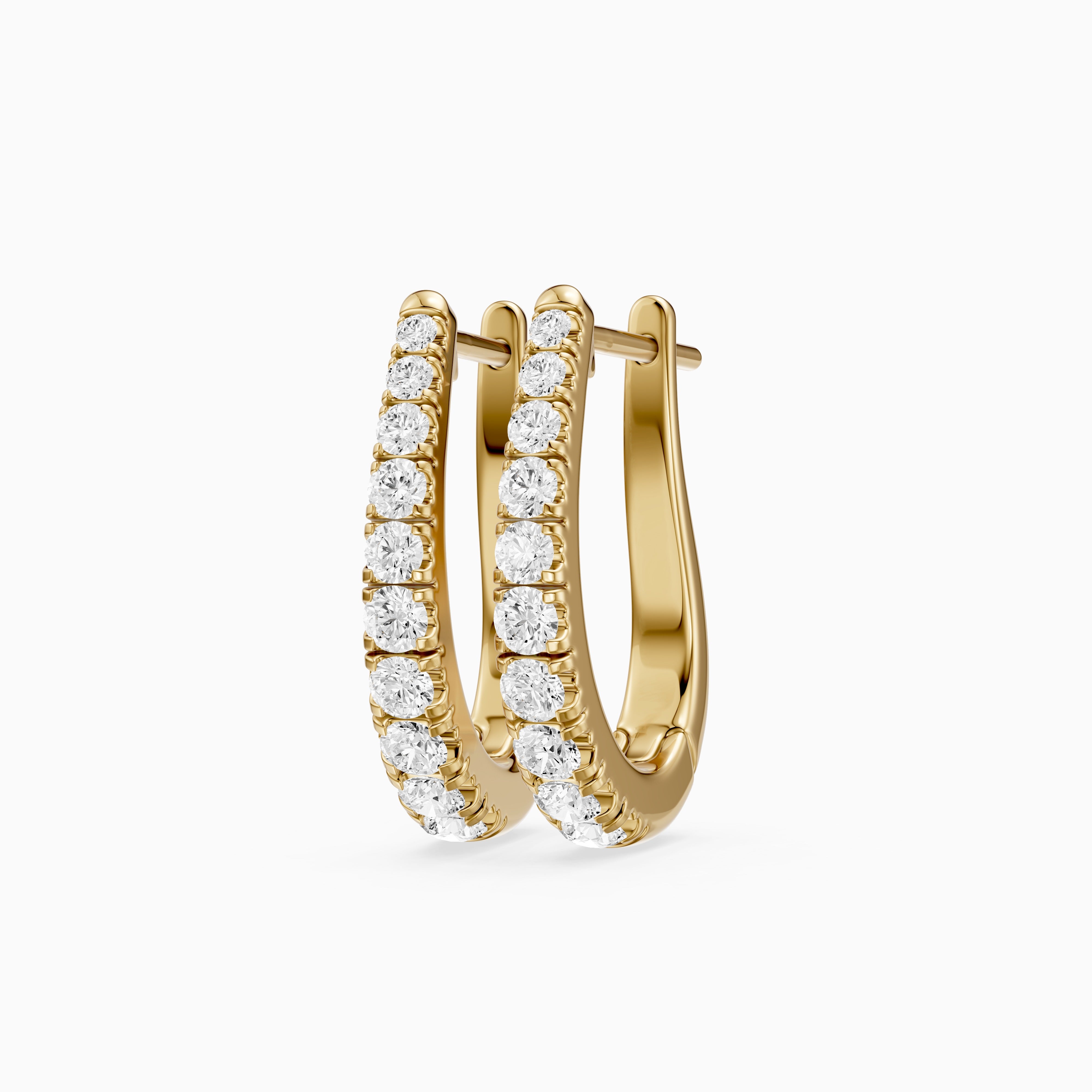 Susanna Graduated Round Lab Grown Diamond Horseshoe Hoop Earrings