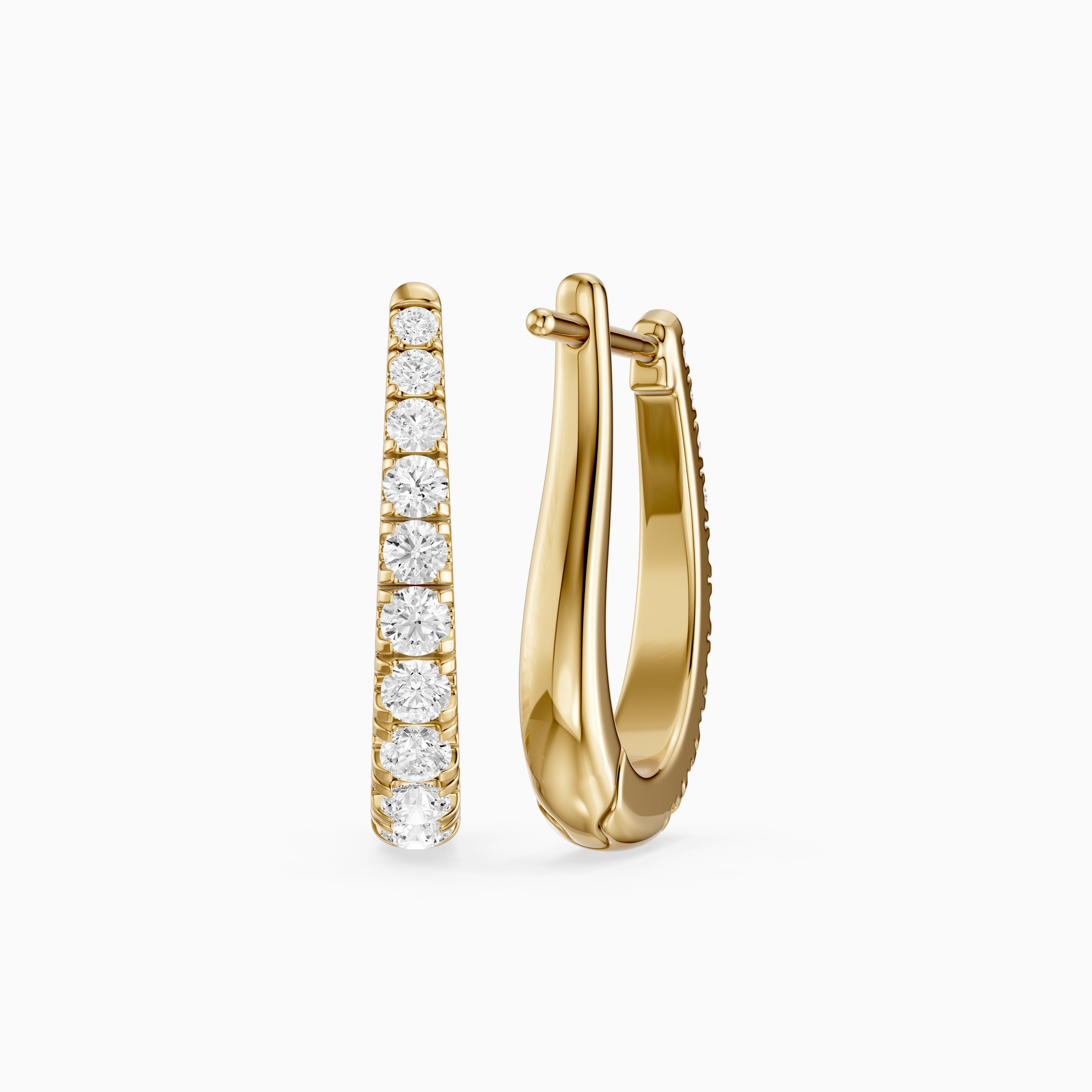 Susanna Graduated Round Lab Grown Diamond Horseshoe Hoop Earrings
