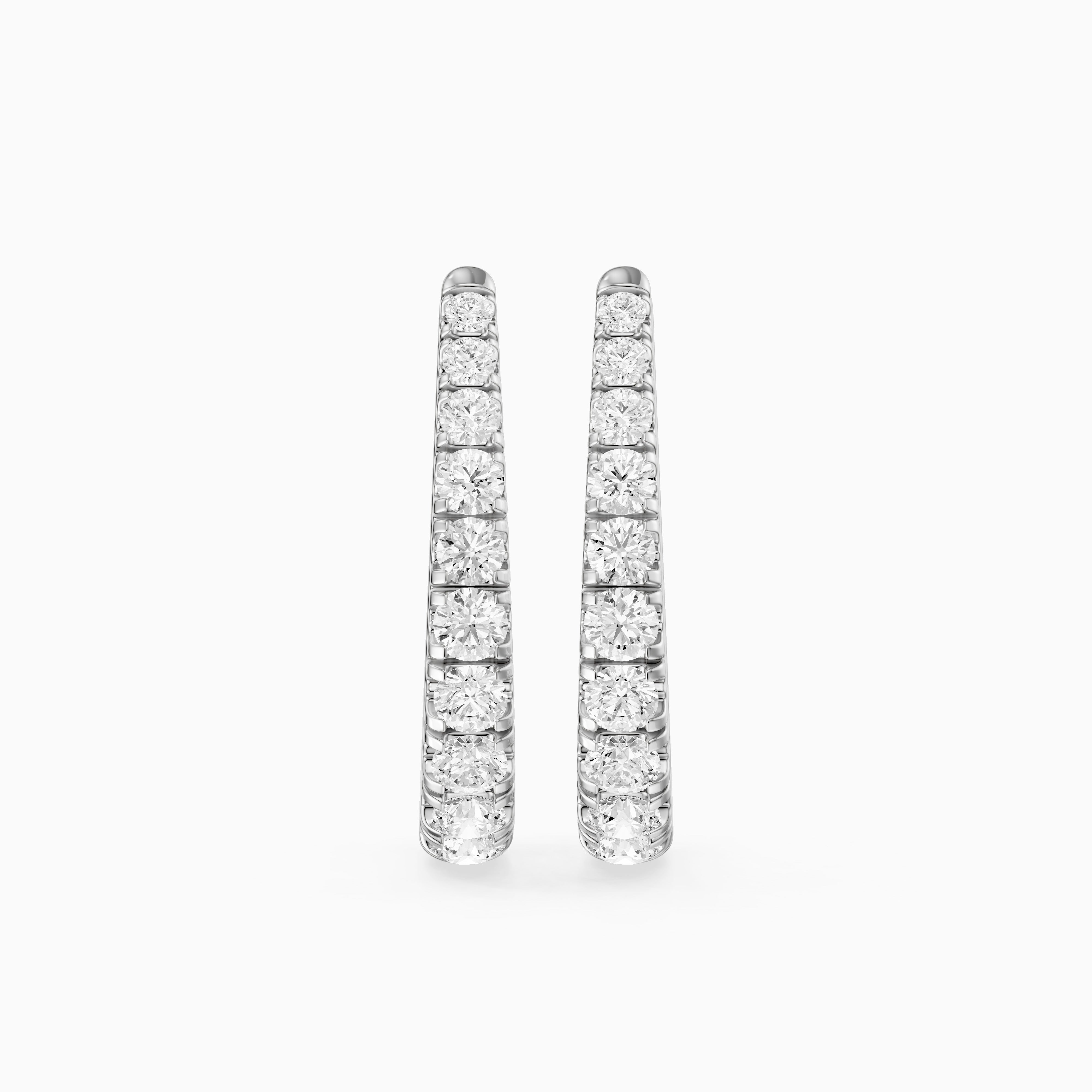 Susanna Graduated Round Lab Grown Diamond Horseshoe Hoop Earrings