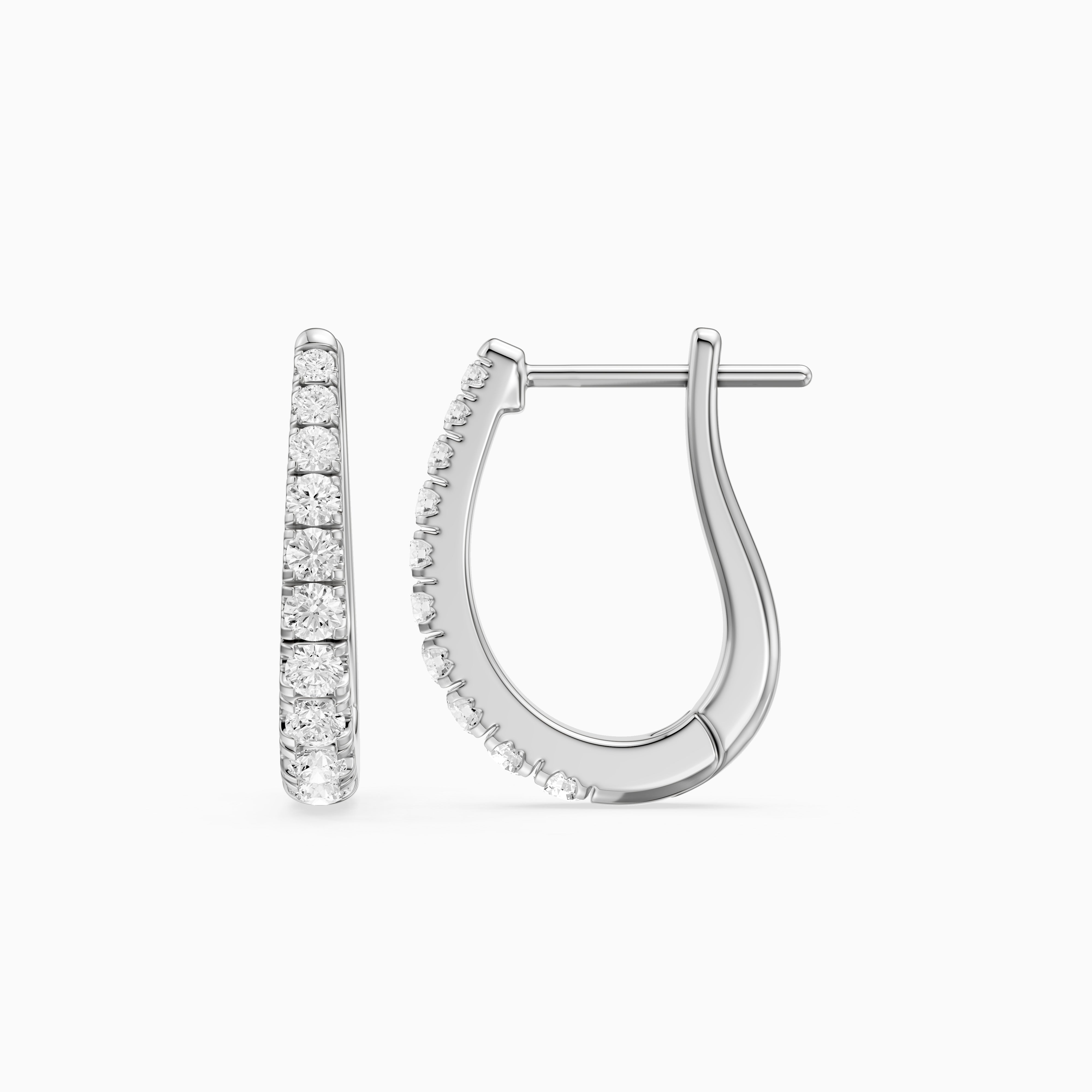 Susanna Graduated Round Lab Grown Diamond Horseshoe Hoop Earrings