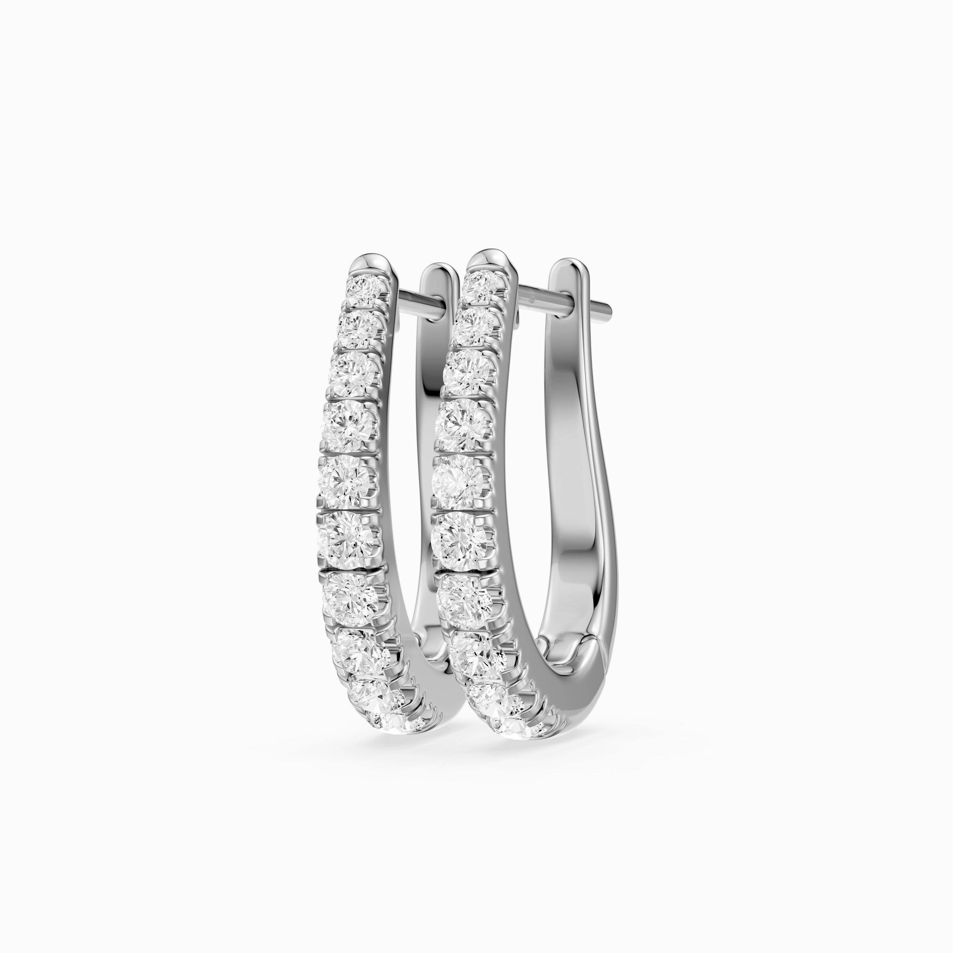 Susanna Graduated Round Lab Grown Diamond Horseshoe Hoop Earrings