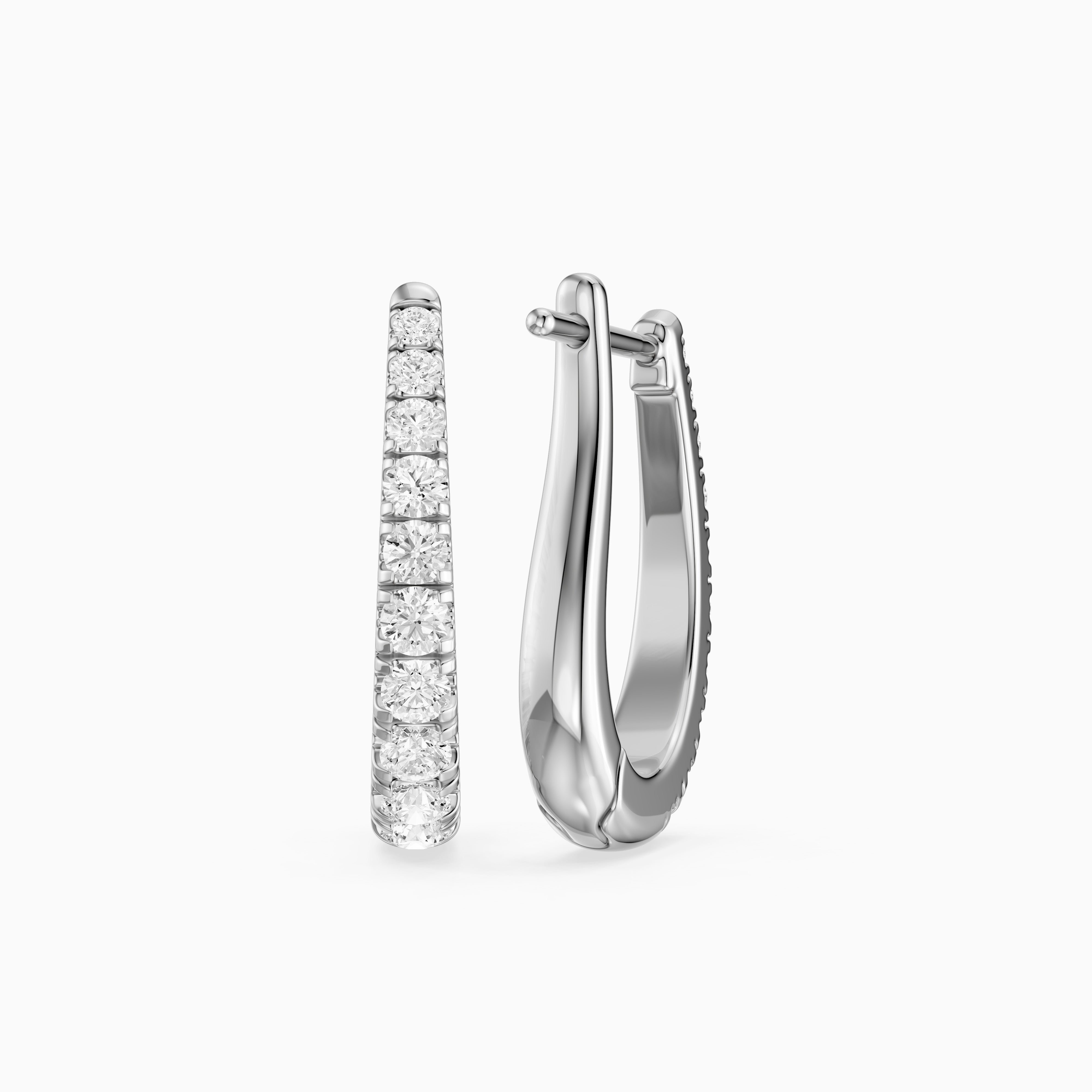 Susanna Graduated Round Lab Grown Diamond Horseshoe Hoop Earrings