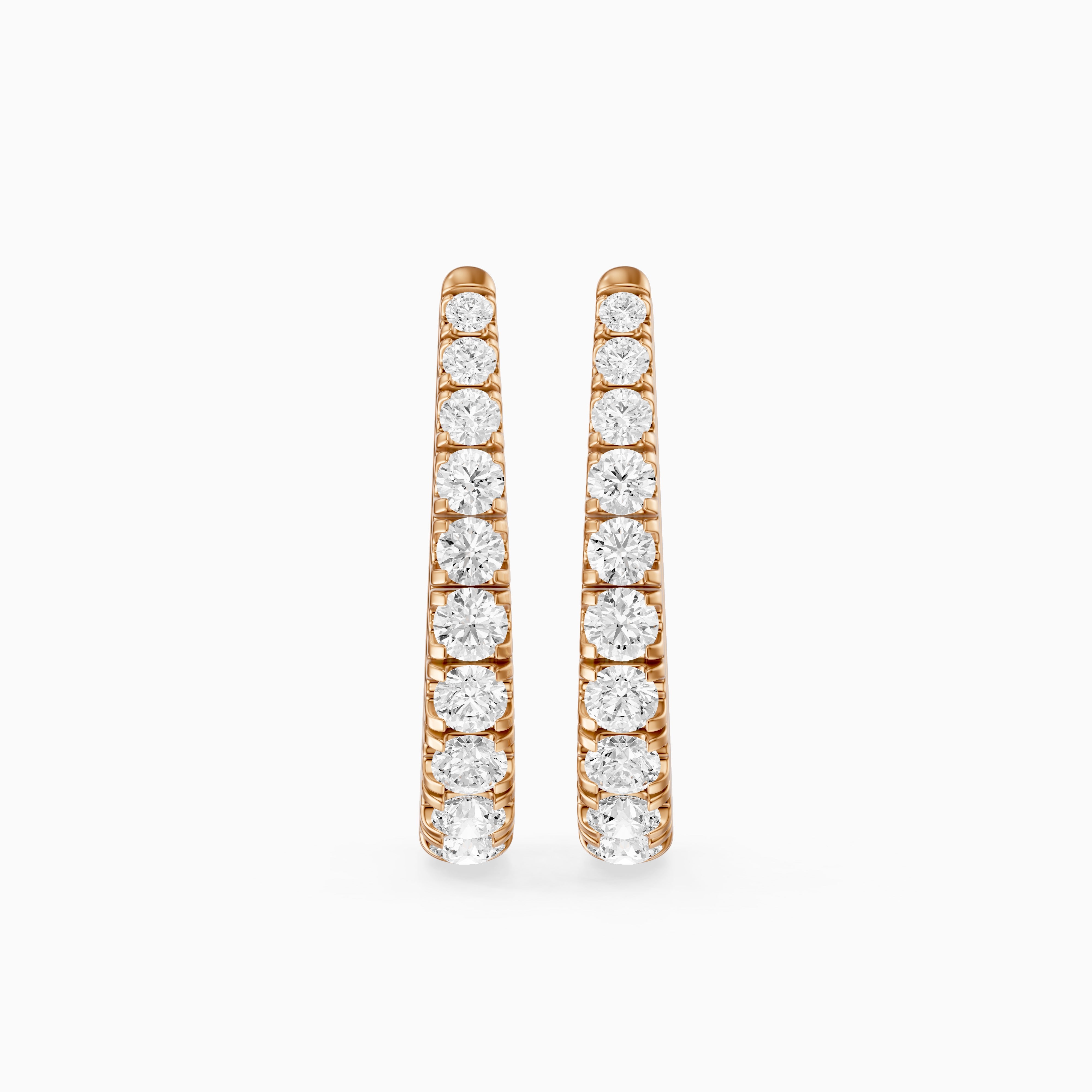 Susanna Graduated Round Lab Grown Diamond Horseshoe Hoop Earrings