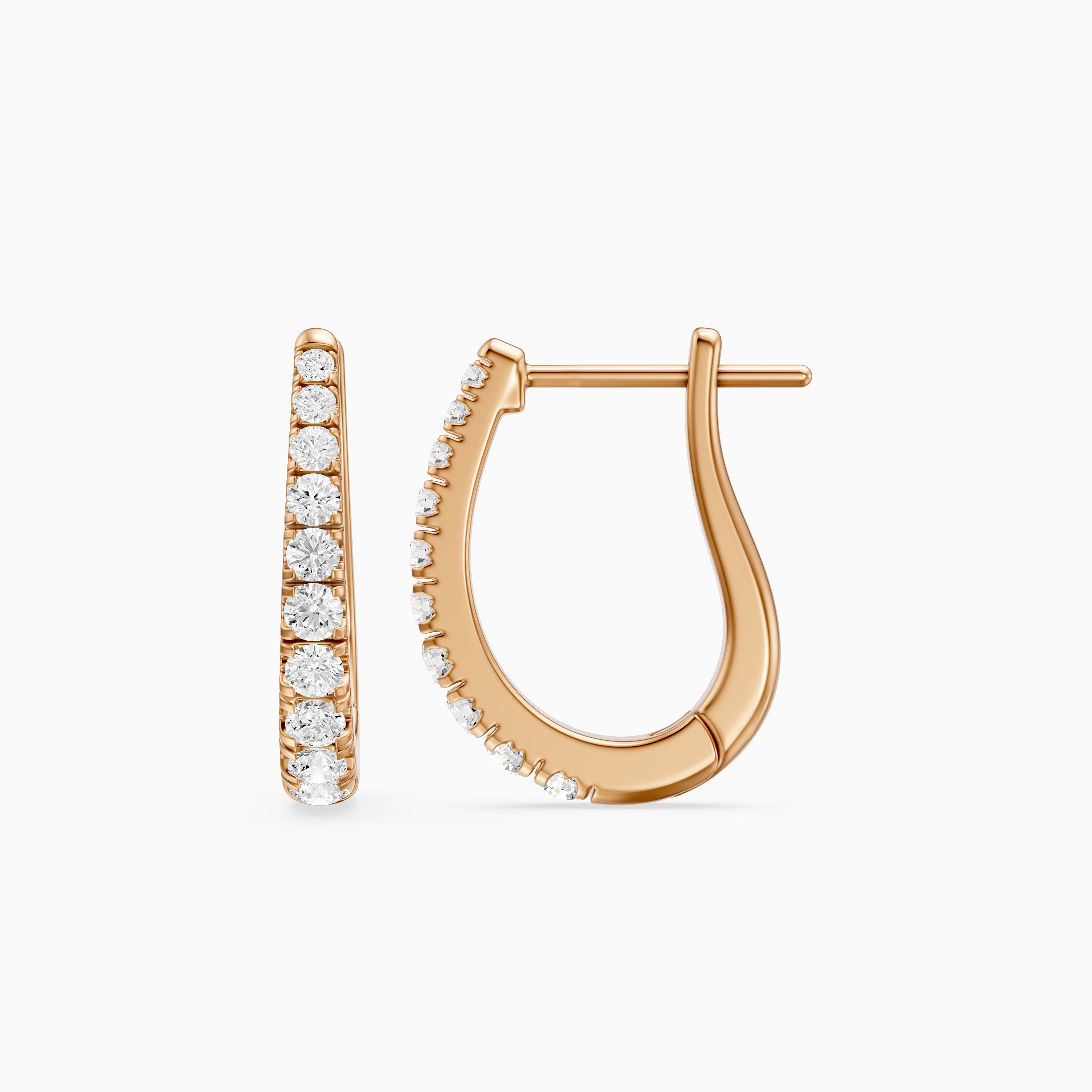 Susanna Graduated Round Lab Grown Diamond Horseshoe Hoop Earrings