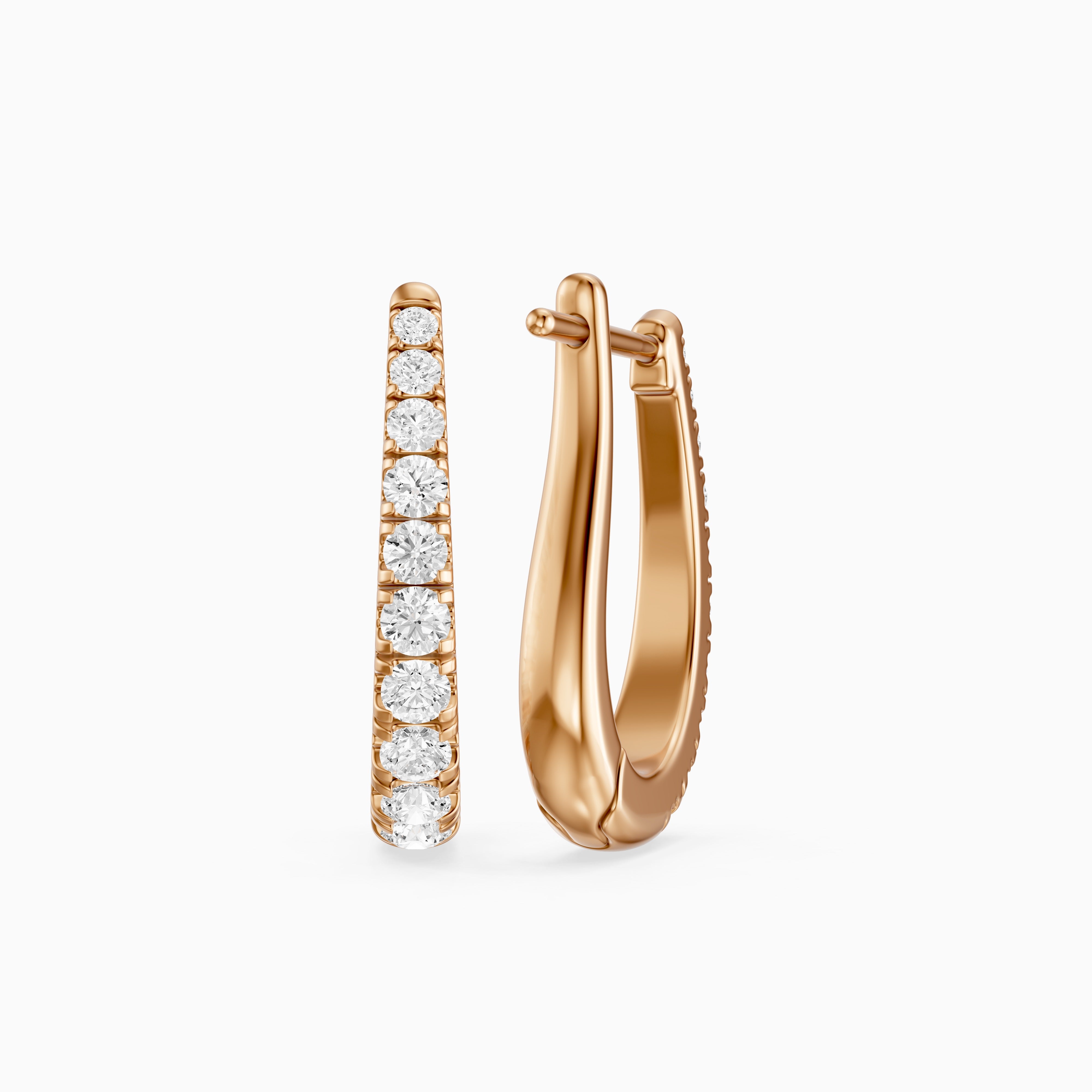 Susanna Graduated Round Lab Grown Diamond Horseshoe Hoop Earrings