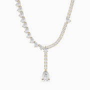 Audrey Pear Cut Lab Grown Diamond Drop Tennis Necklace