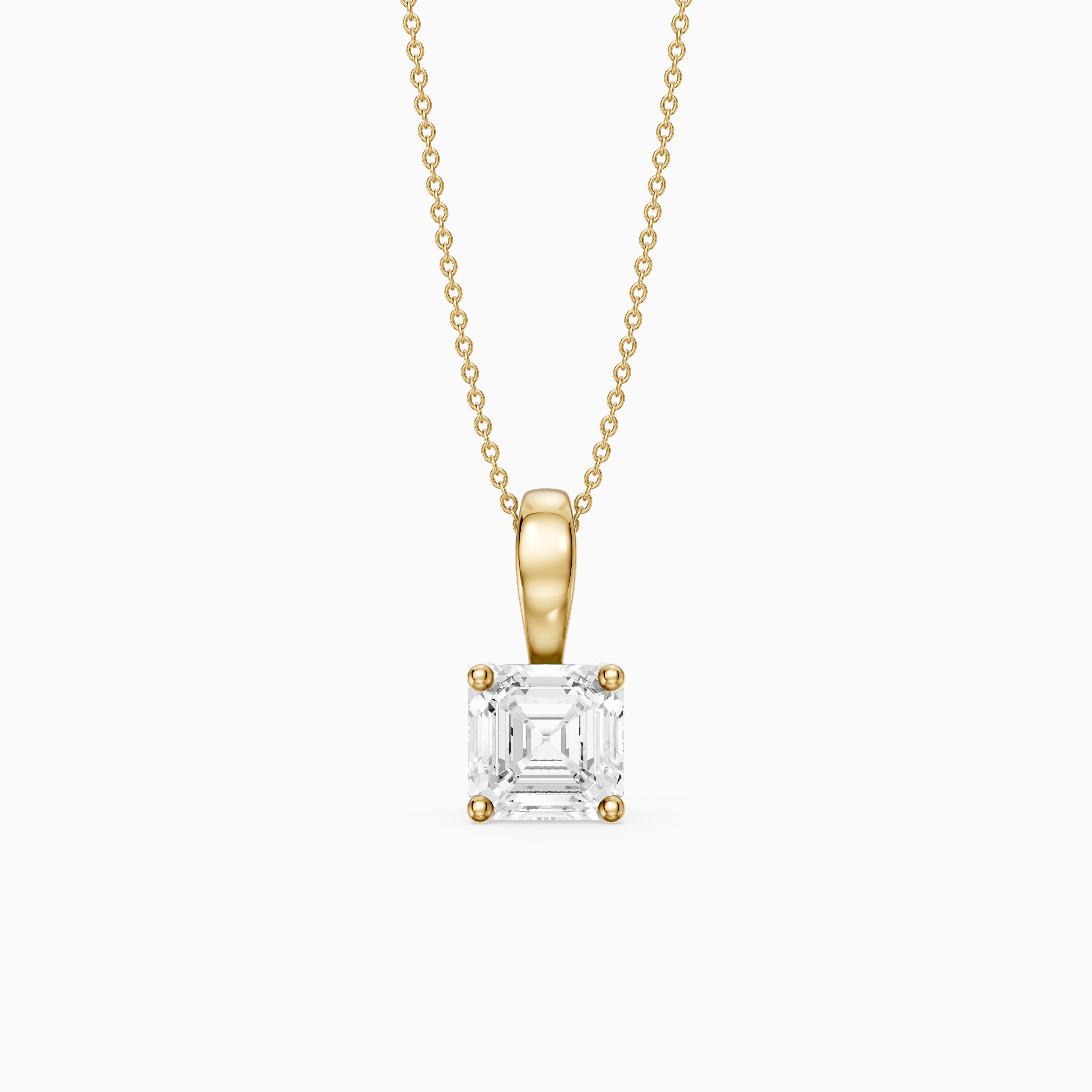 Lexi Asscher Cut Lab Grown Diamond Solitaire Pendant