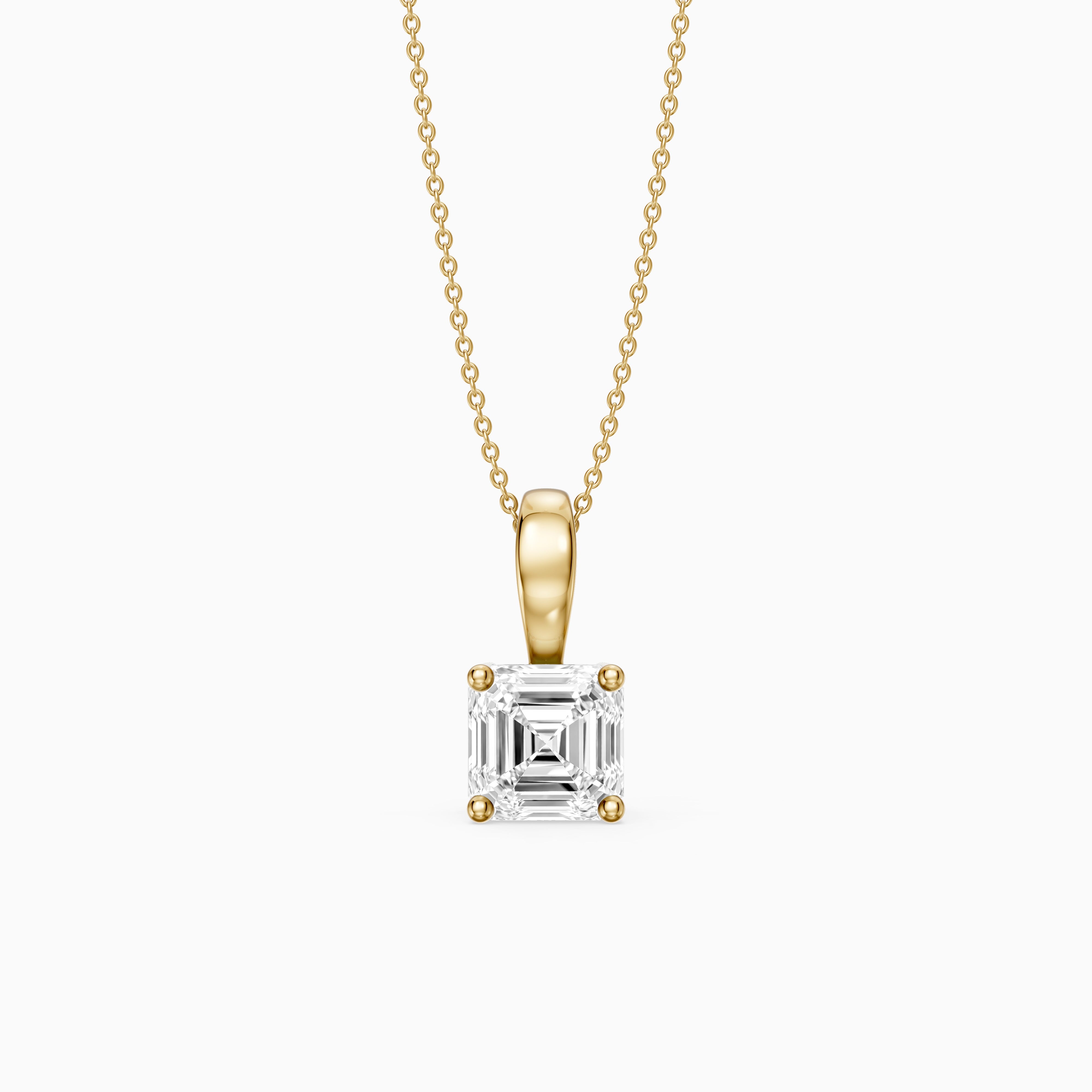 Lexi Asscher Cut Lab Grown Diamond Solitaire Pendant