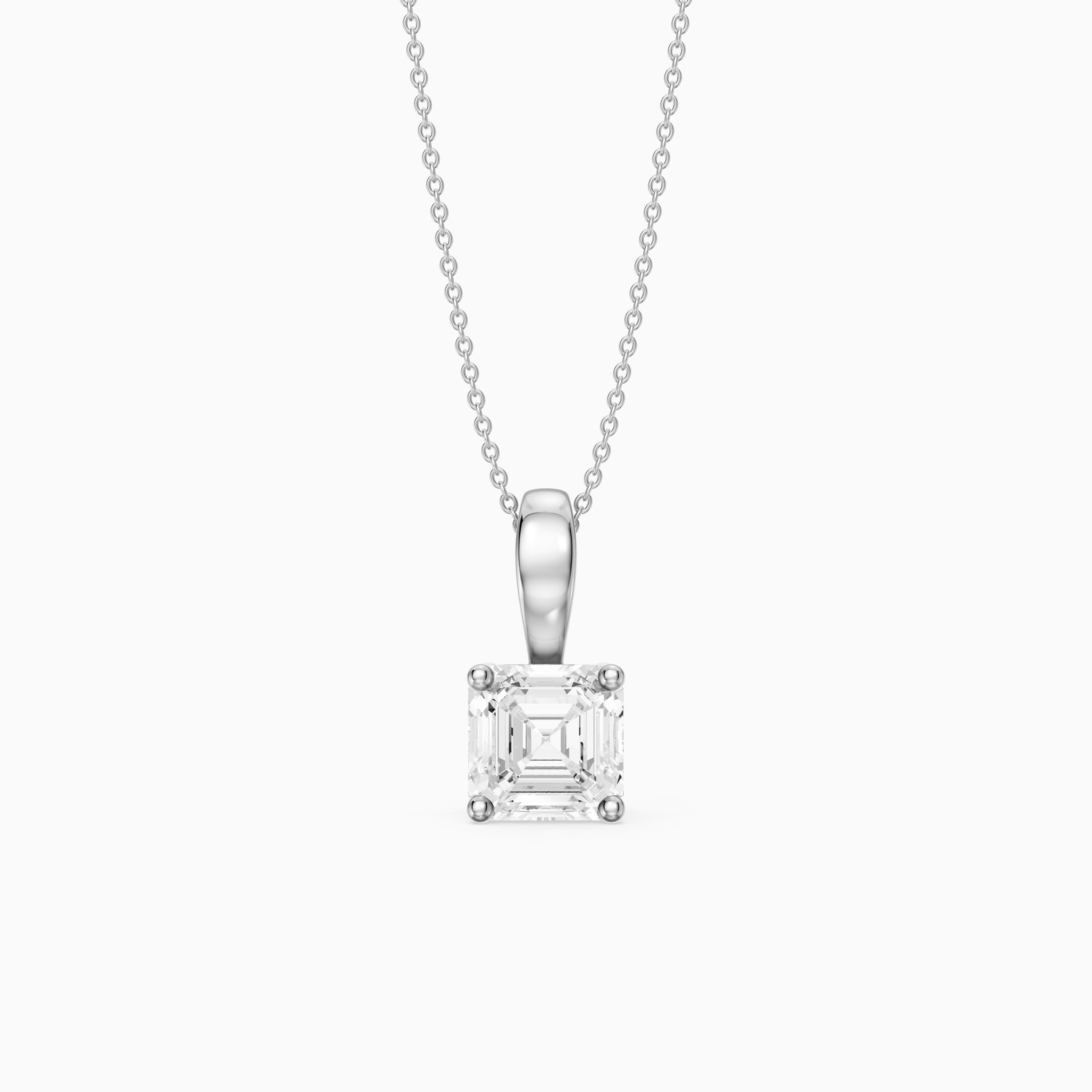 Lexi Asscher Cut Lab Grown Diamond Solitaire Pendant