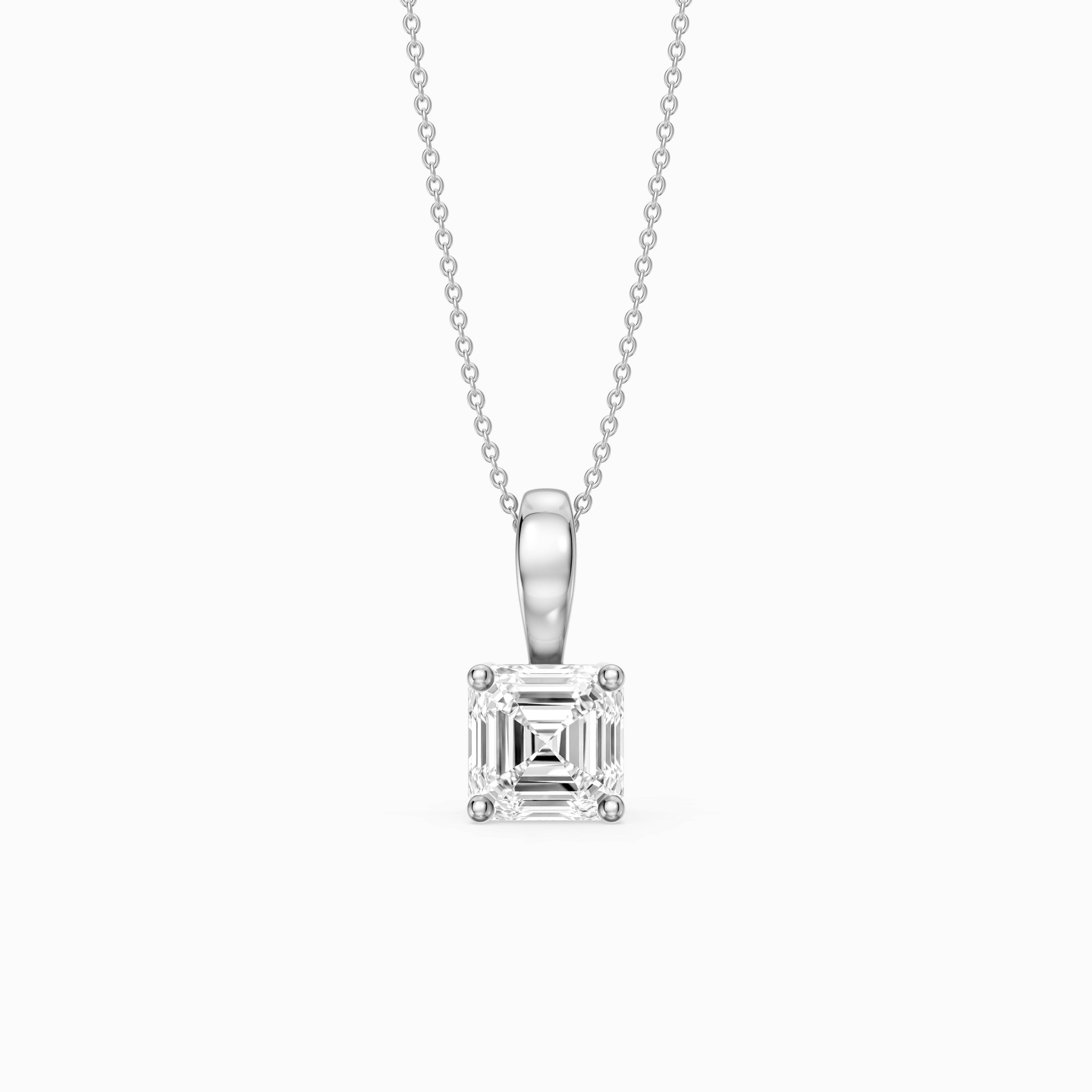Lexi Asscher Cut Lab Grown Diamond Solitaire Pendant