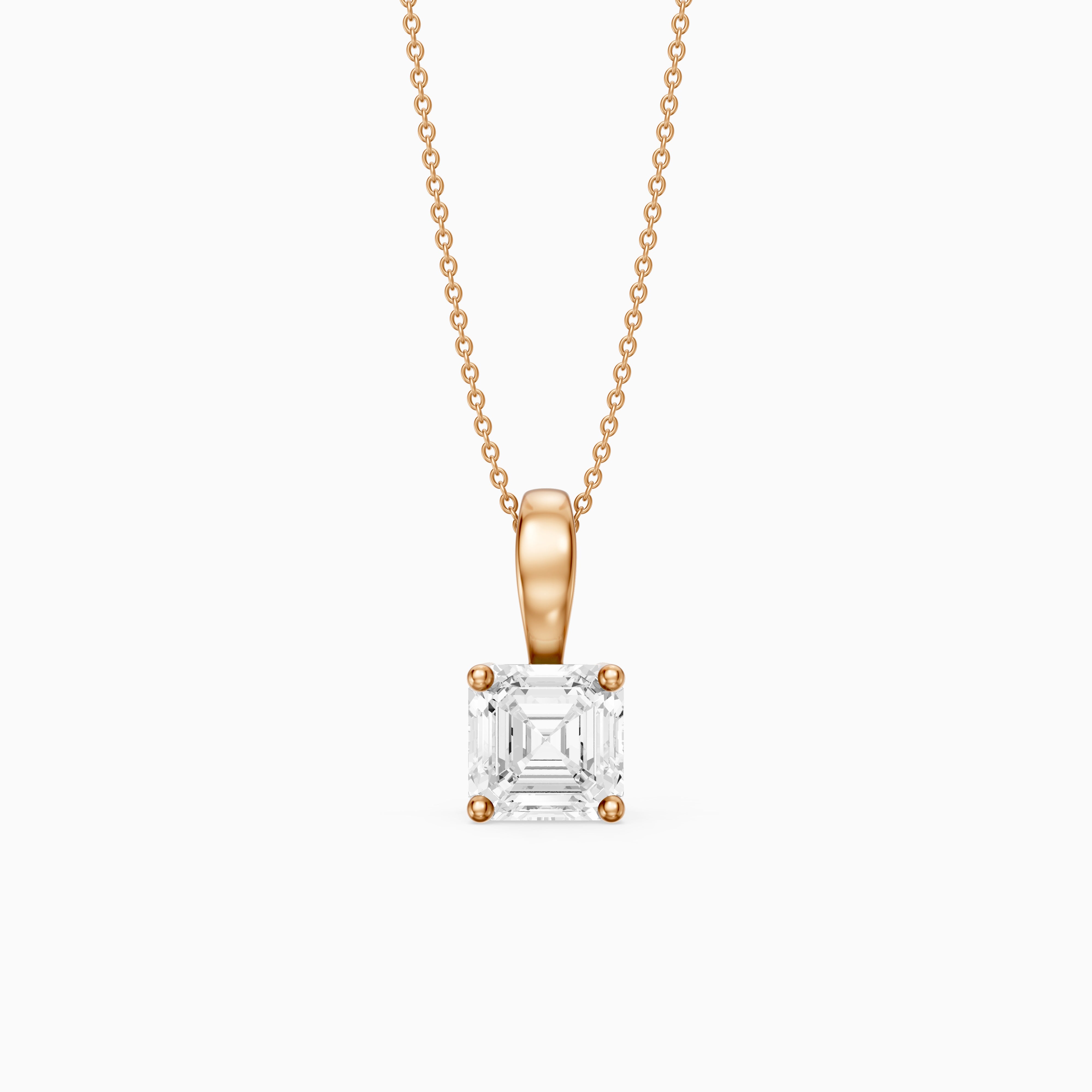 Lexi Asscher Cut Lab Grown Diamond Solitaire Pendant