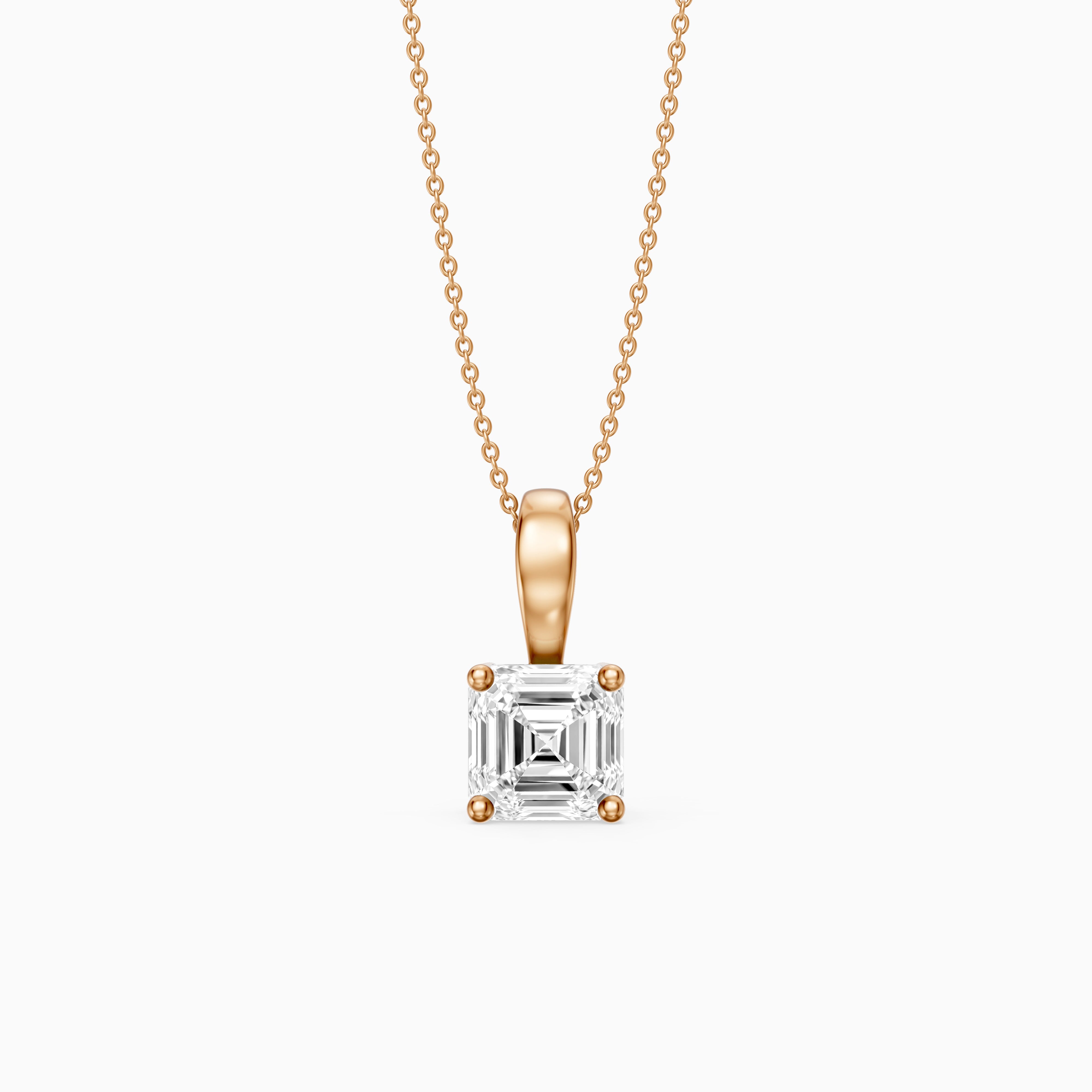 Lexi Asscher Cut Lab Grown Diamond Solitaire Pendant