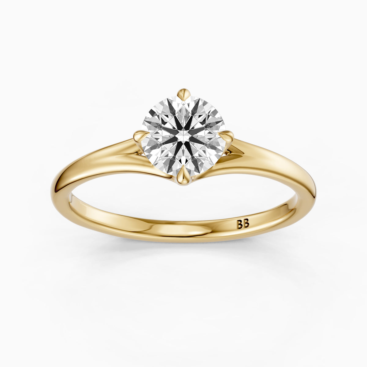 Aubrie Round Cut Split Shank Solitaire Lab Grown Diamond Ring