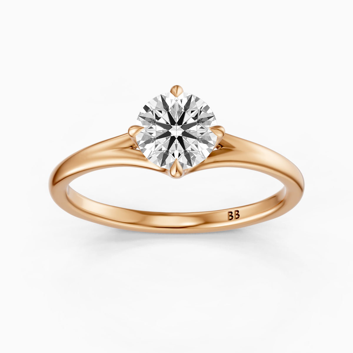 Aubrie Round Cut Split Shank Solitaire Lab Grown Diamond Ring