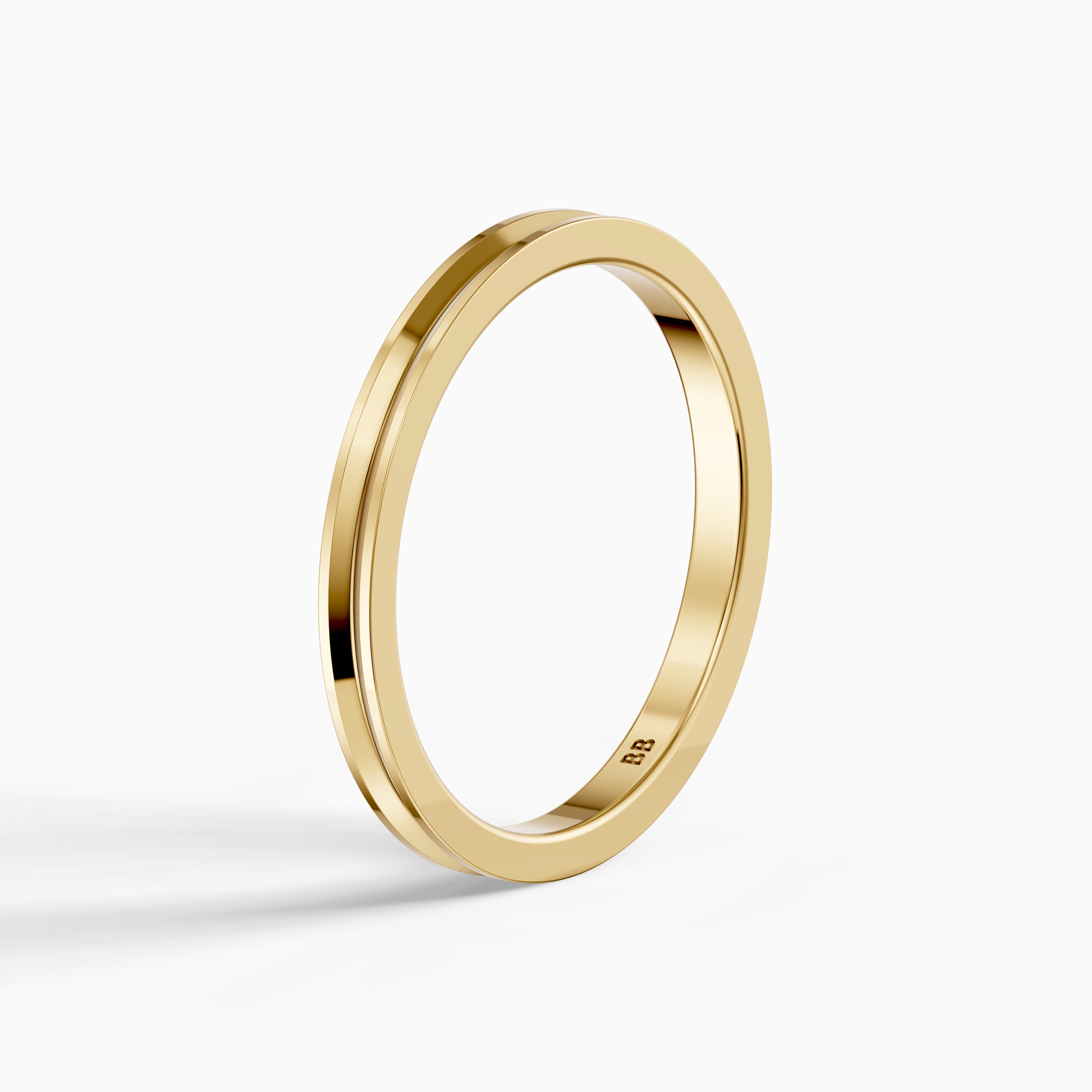 Collins Reverse Knife Edge Plain Wedding Band