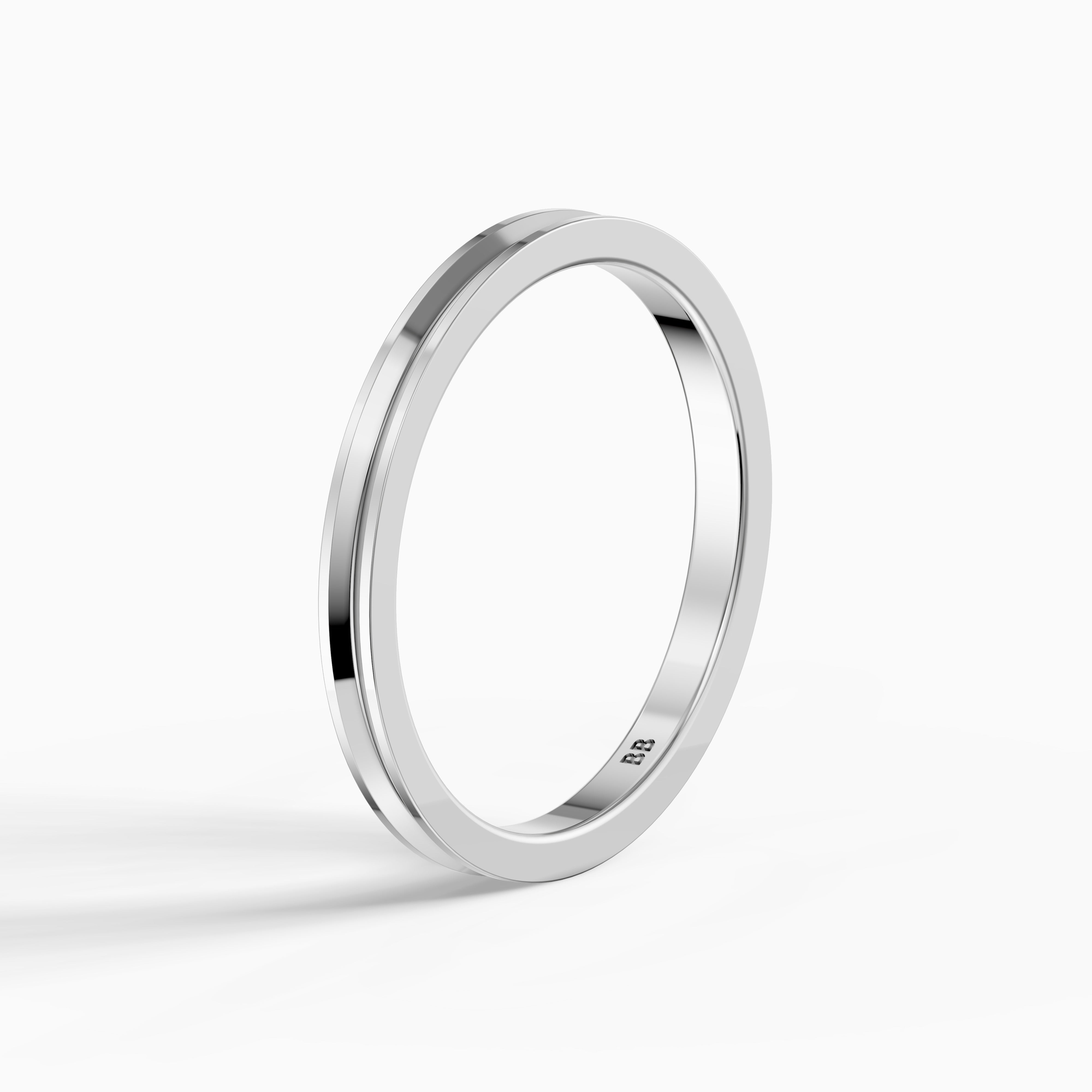 Collins Reverse Knife Edge Plain Wedding Band