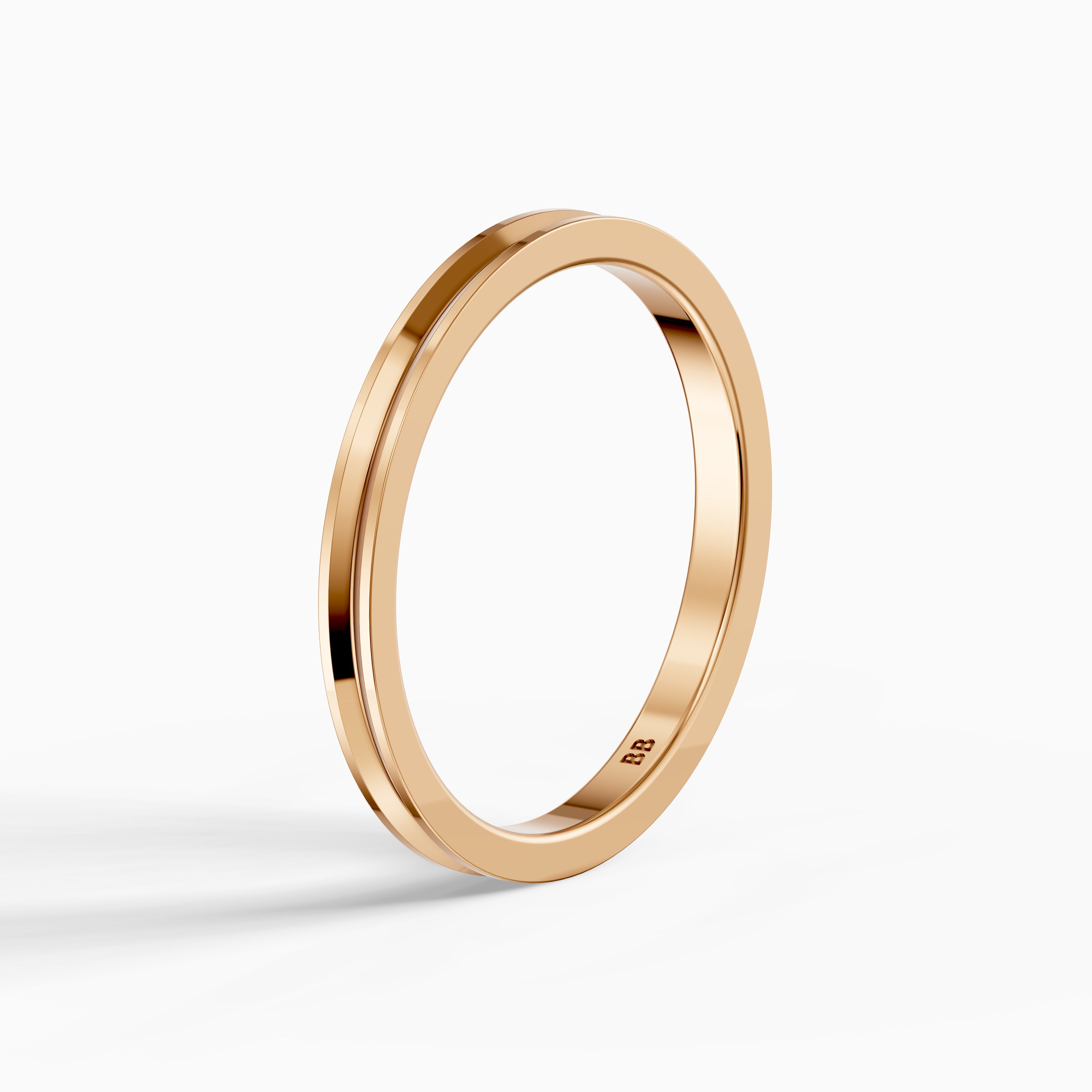 Collins Reverse Knife Edge Plain Wedding Band