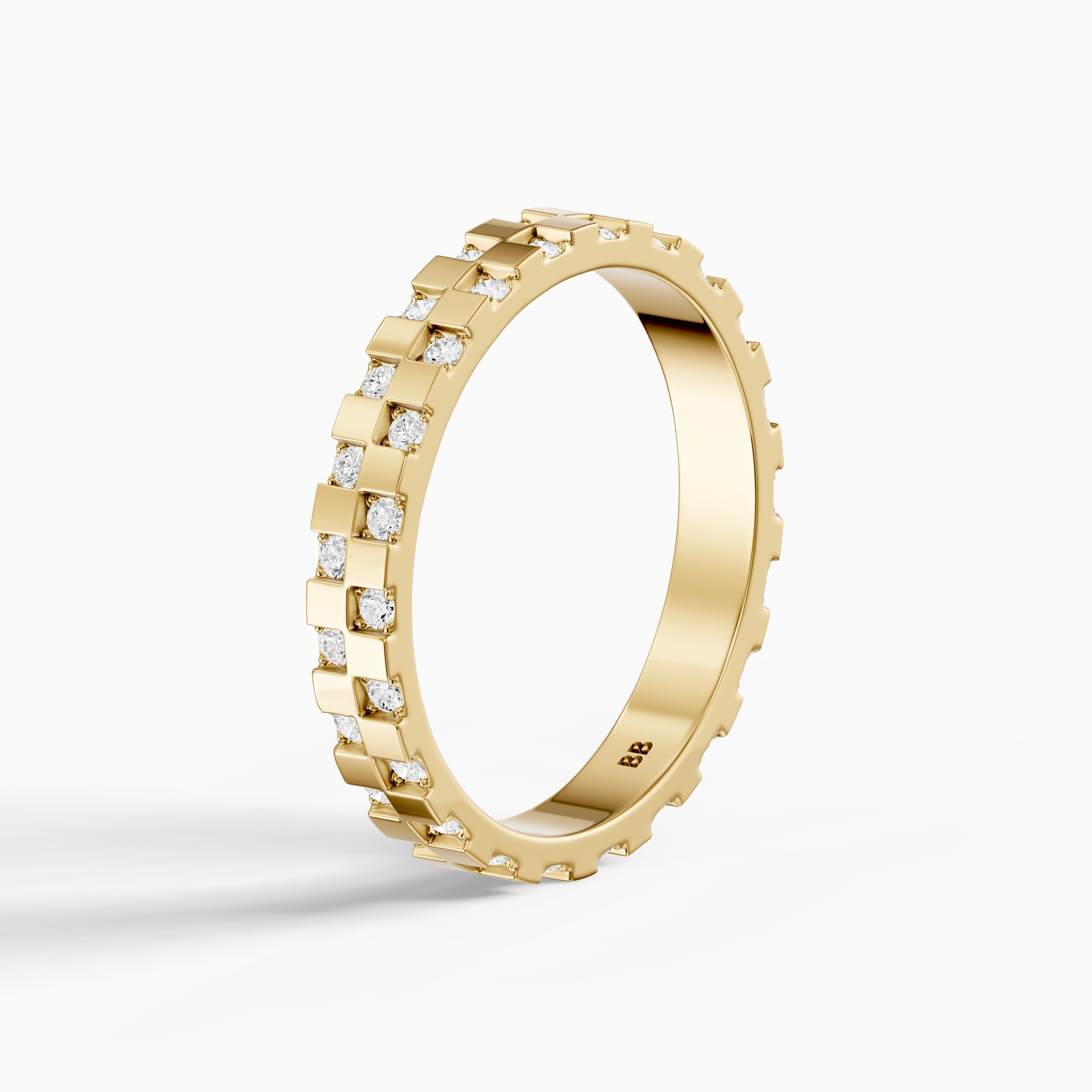 Carly oval cut Round Lab Diamond Alternating Link Eternity Cigar Band