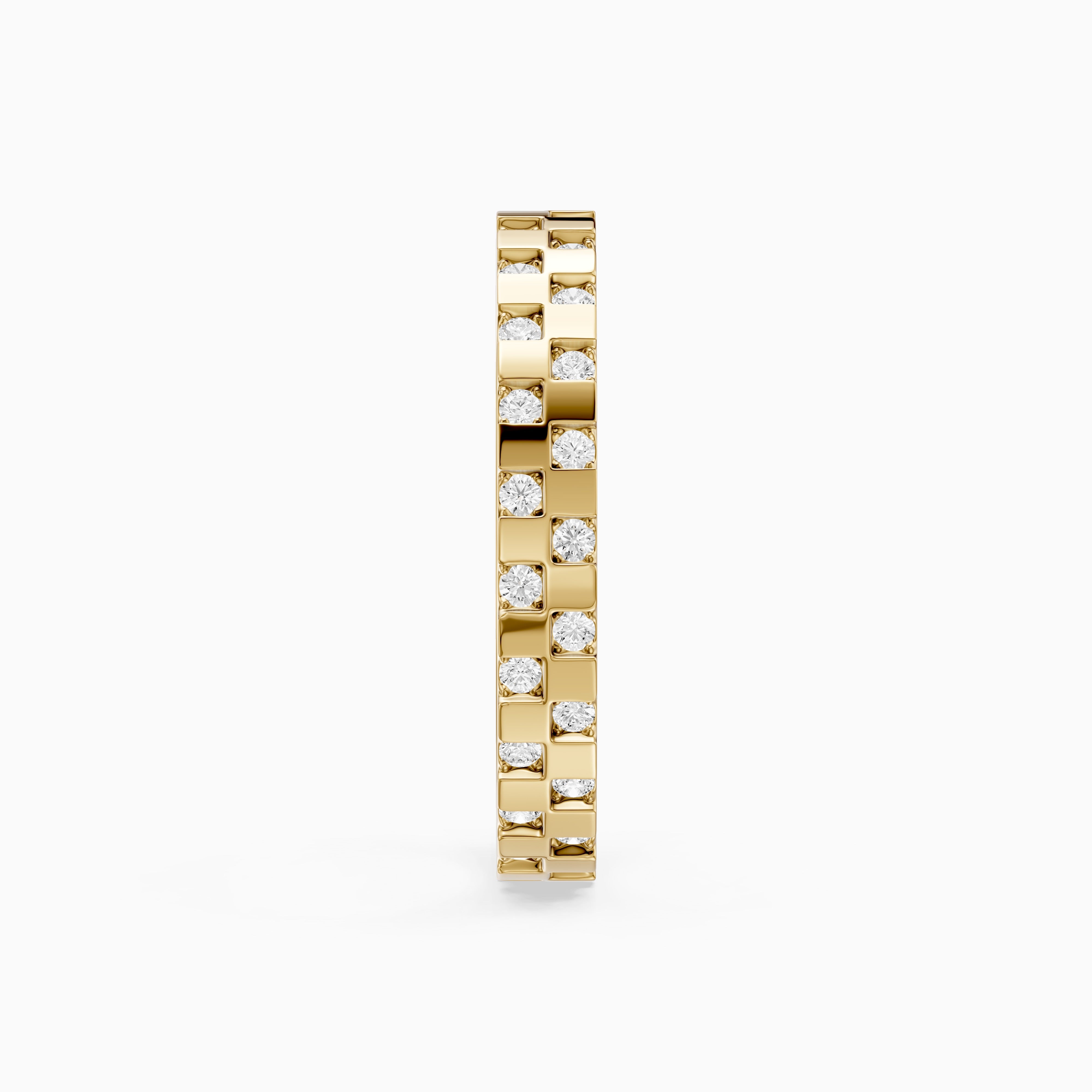 Carly oval cut Round Lab Diamond Alternating Link Eternity Cigar Band