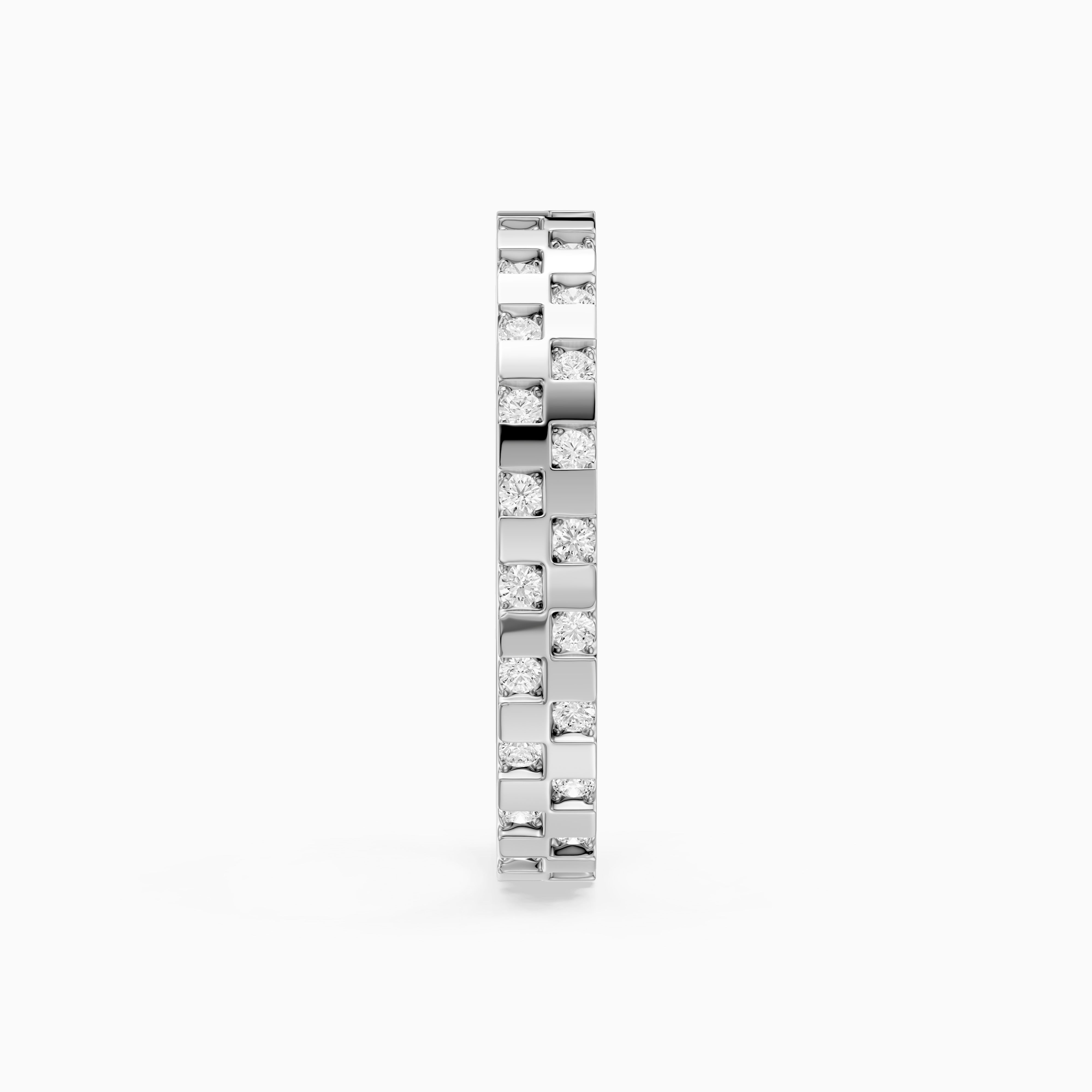 Carly oval cut Round Lab Diamond Alternating Link Eternity Cigar Band