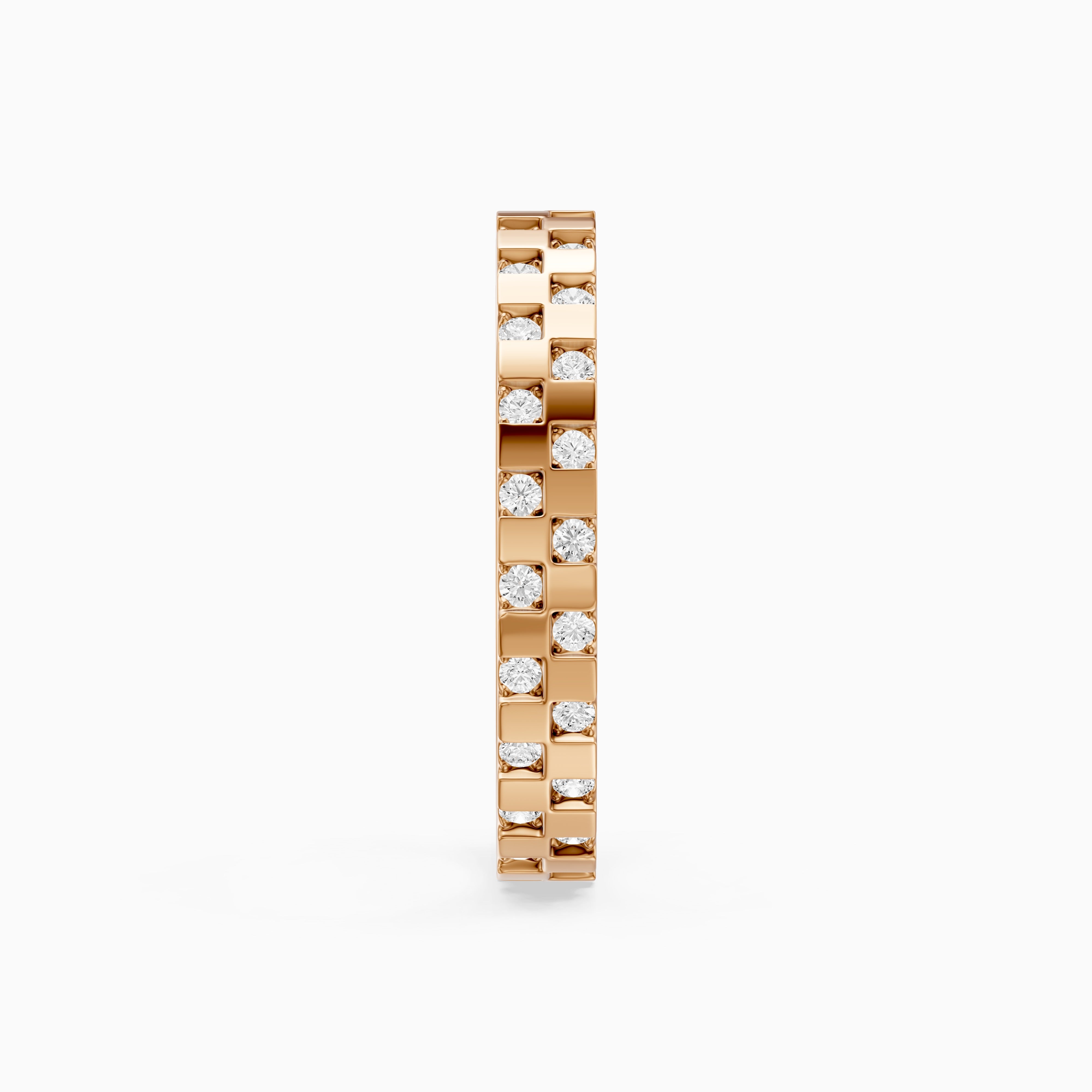 Carly oval cut Round Lab Diamond Alternating Link Eternity Cigar Band