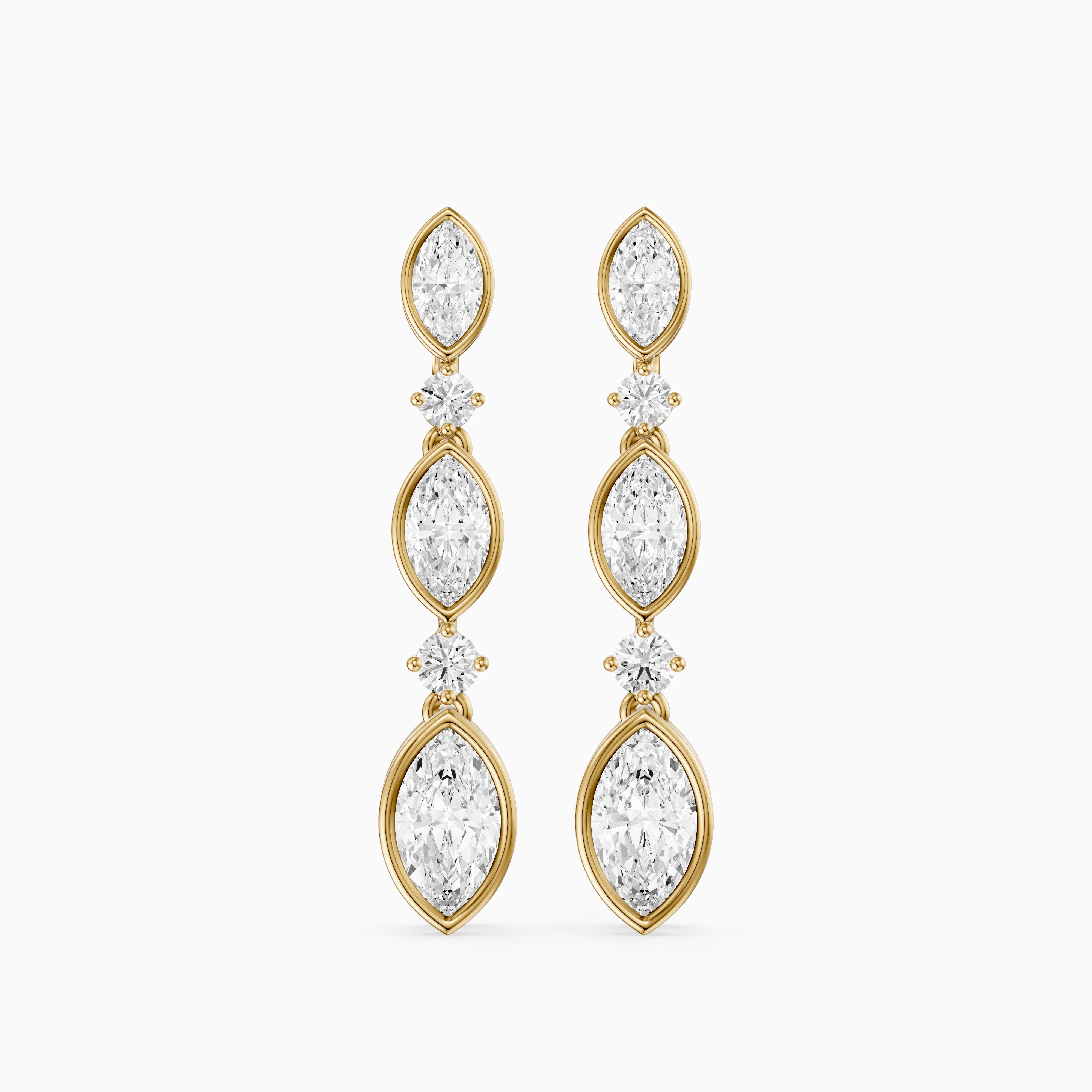 Imogen Marquise and Round Lab Grown Diamond Drop Earrings