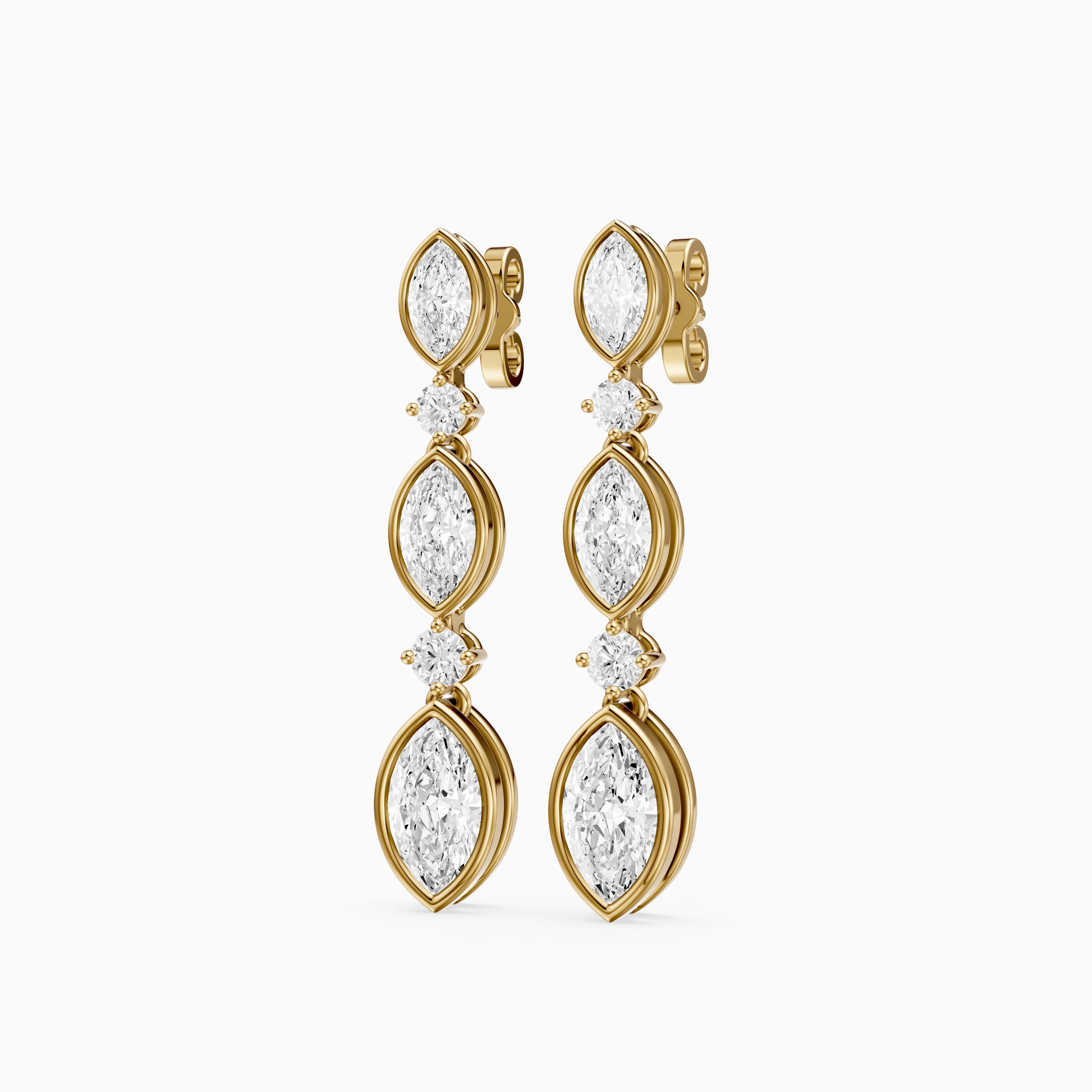 Imogen Marquise and Round Lab Grown Diamond Drop Earrings