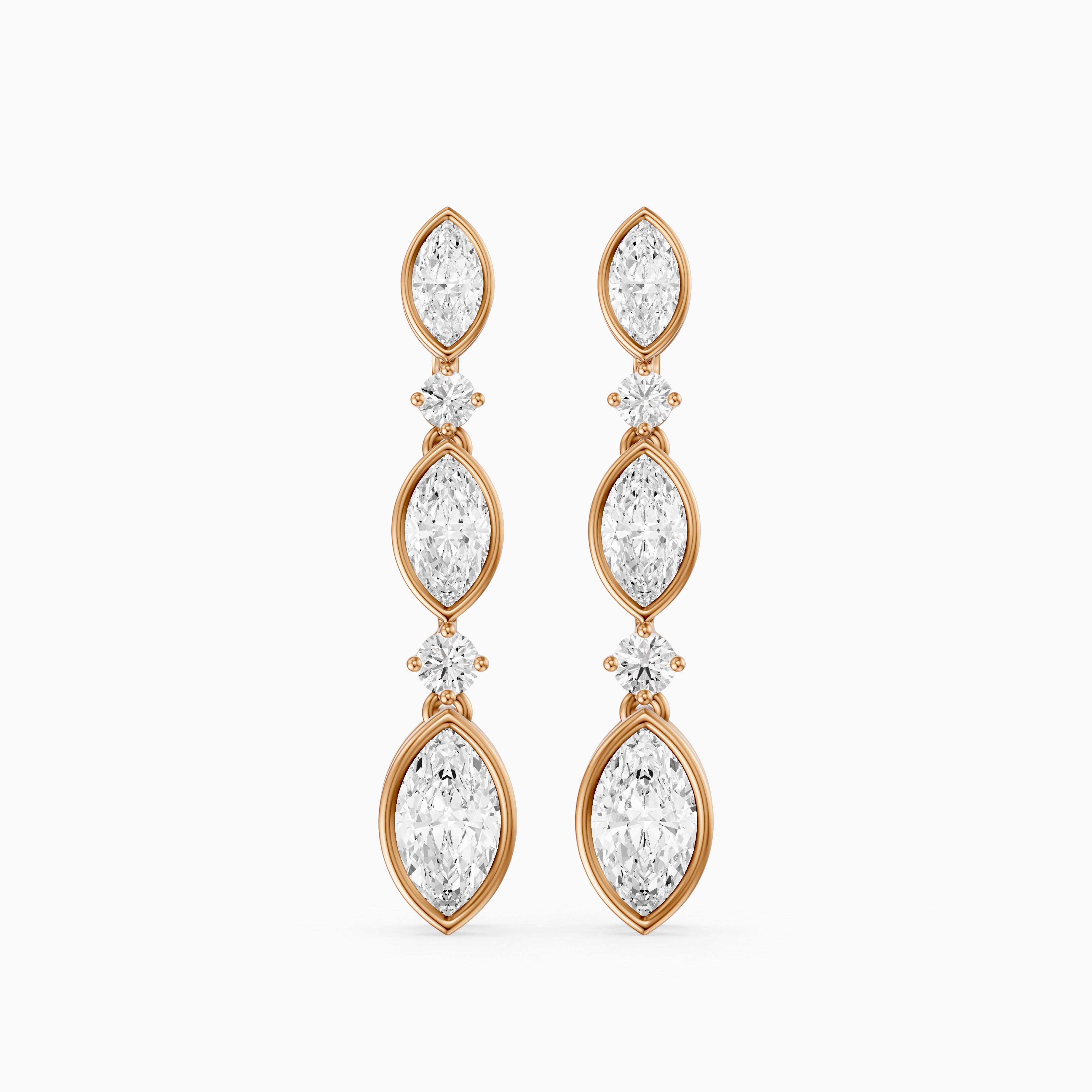 Imogen Marquise and Round Lab Grown Diamond Drop Earrings