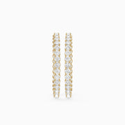Solange Four Prong Round Lab Grown Diamond Inside Out Hoop Earrings
