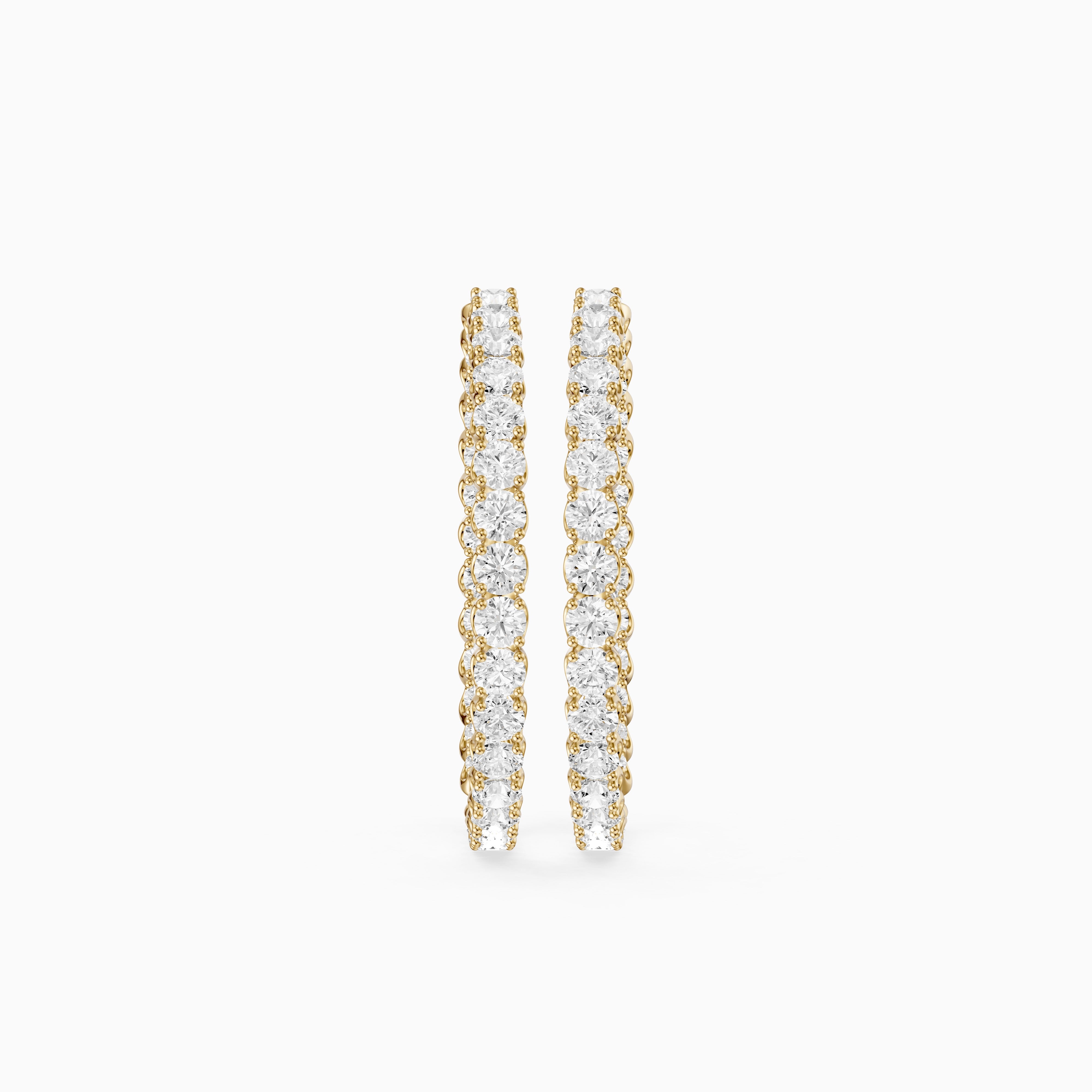 Solange Four Prong Round Lab Grown Diamond Inside Out Hoop Earrings