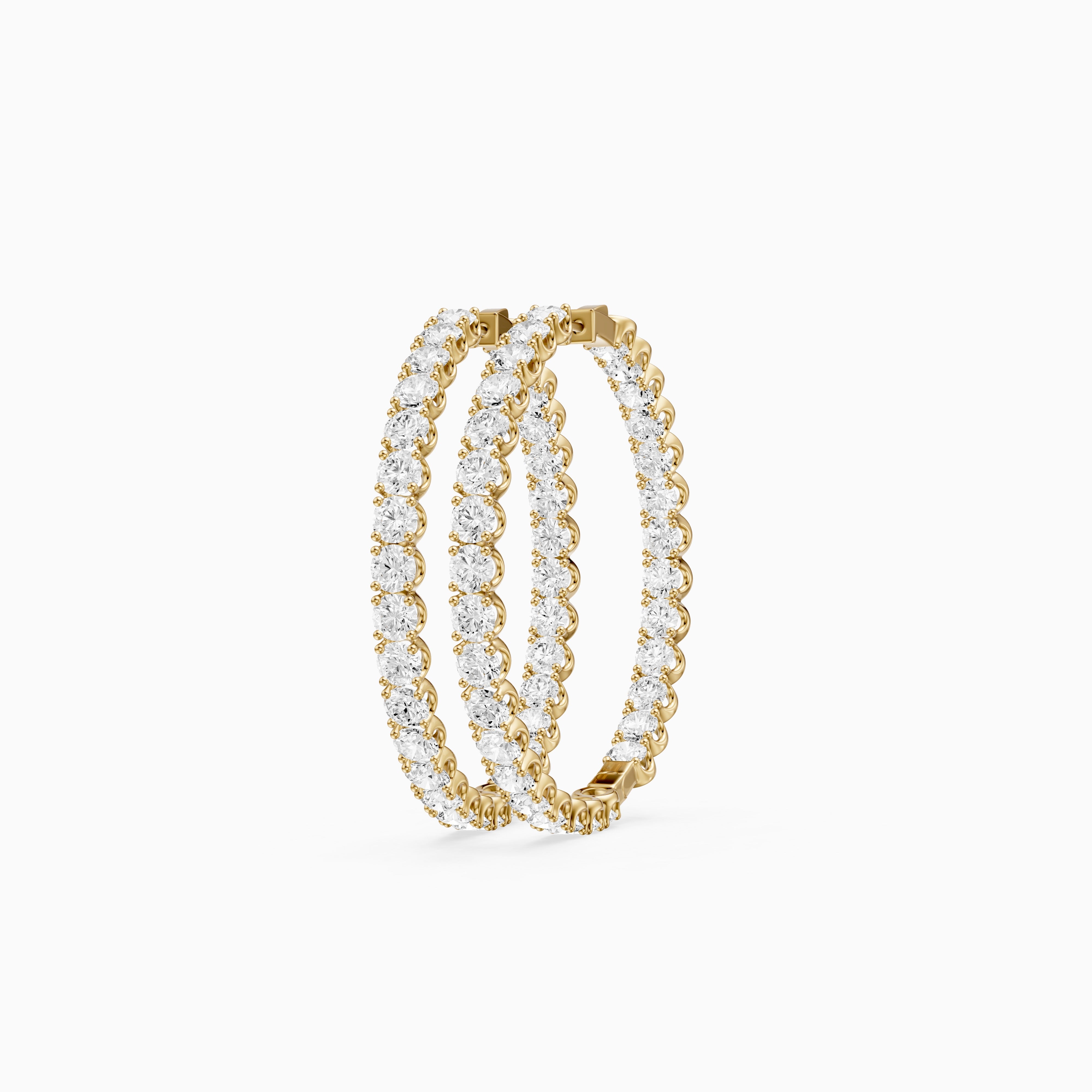 Solange Four Prong Round Lab Grown Diamond Inside Out Hoop Earrings