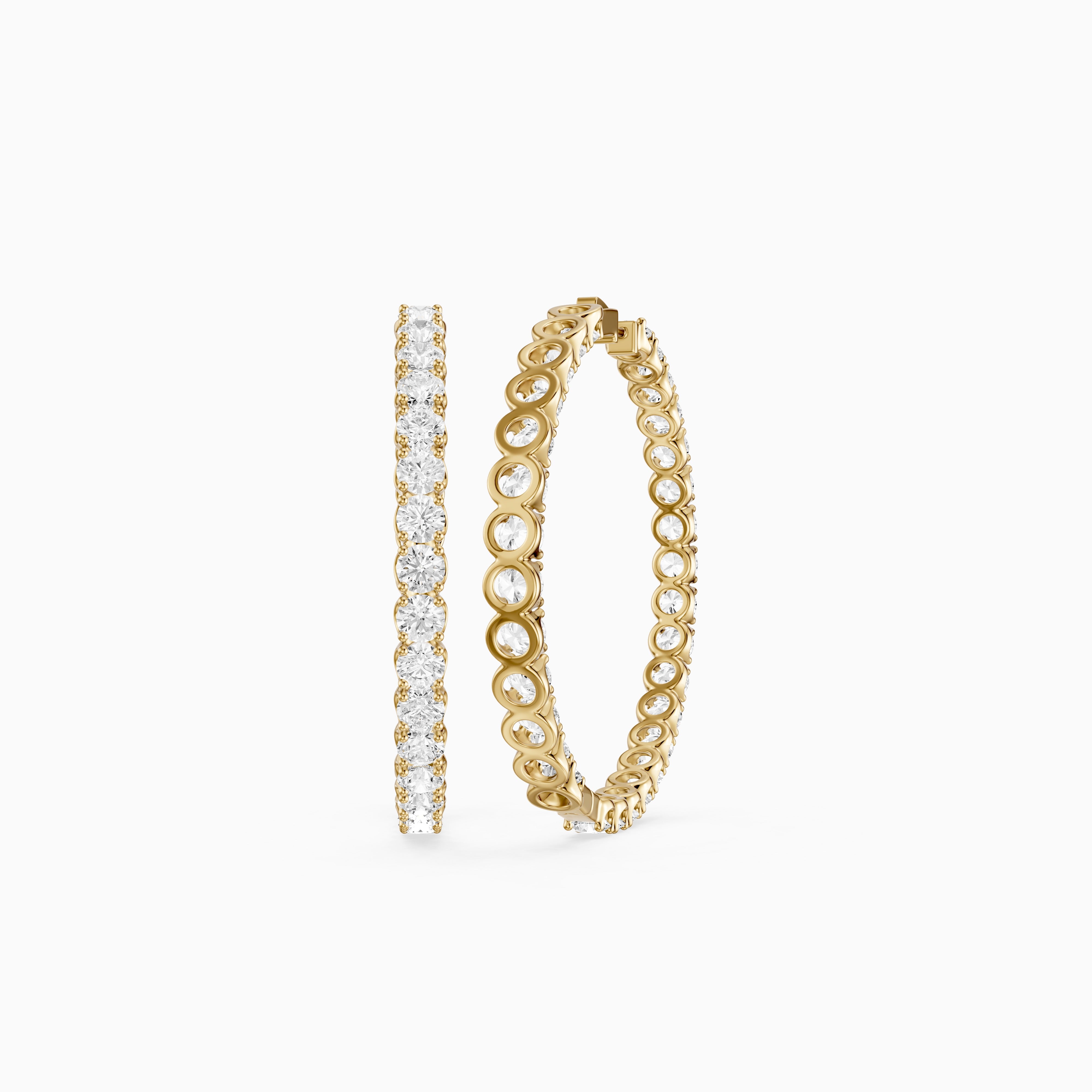 Solange Four Prong Round Lab Grown Diamond Inside Out Hoop Earrings