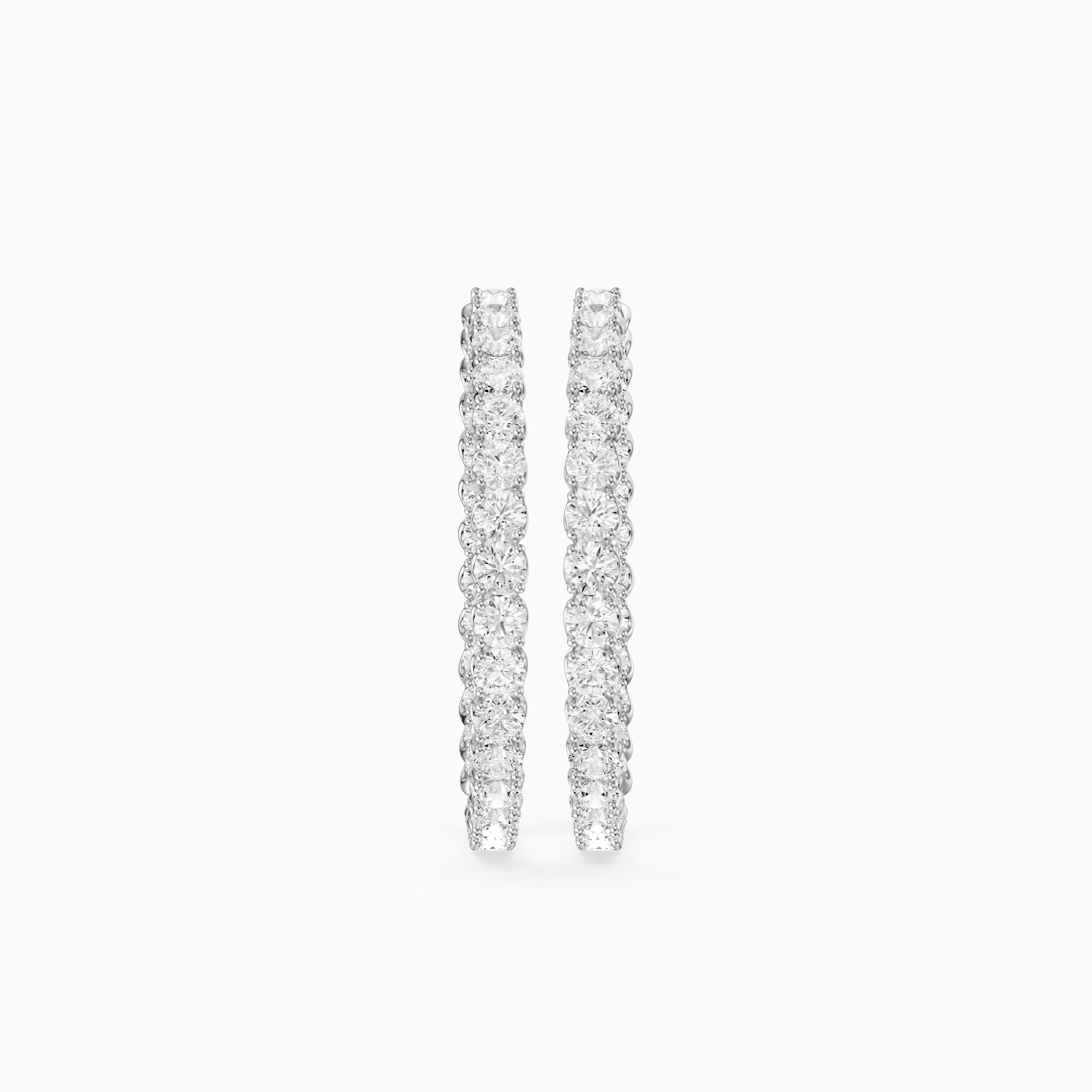 Solange Four Prong Round Lab Grown Diamond Inside Out Hoop Earrings