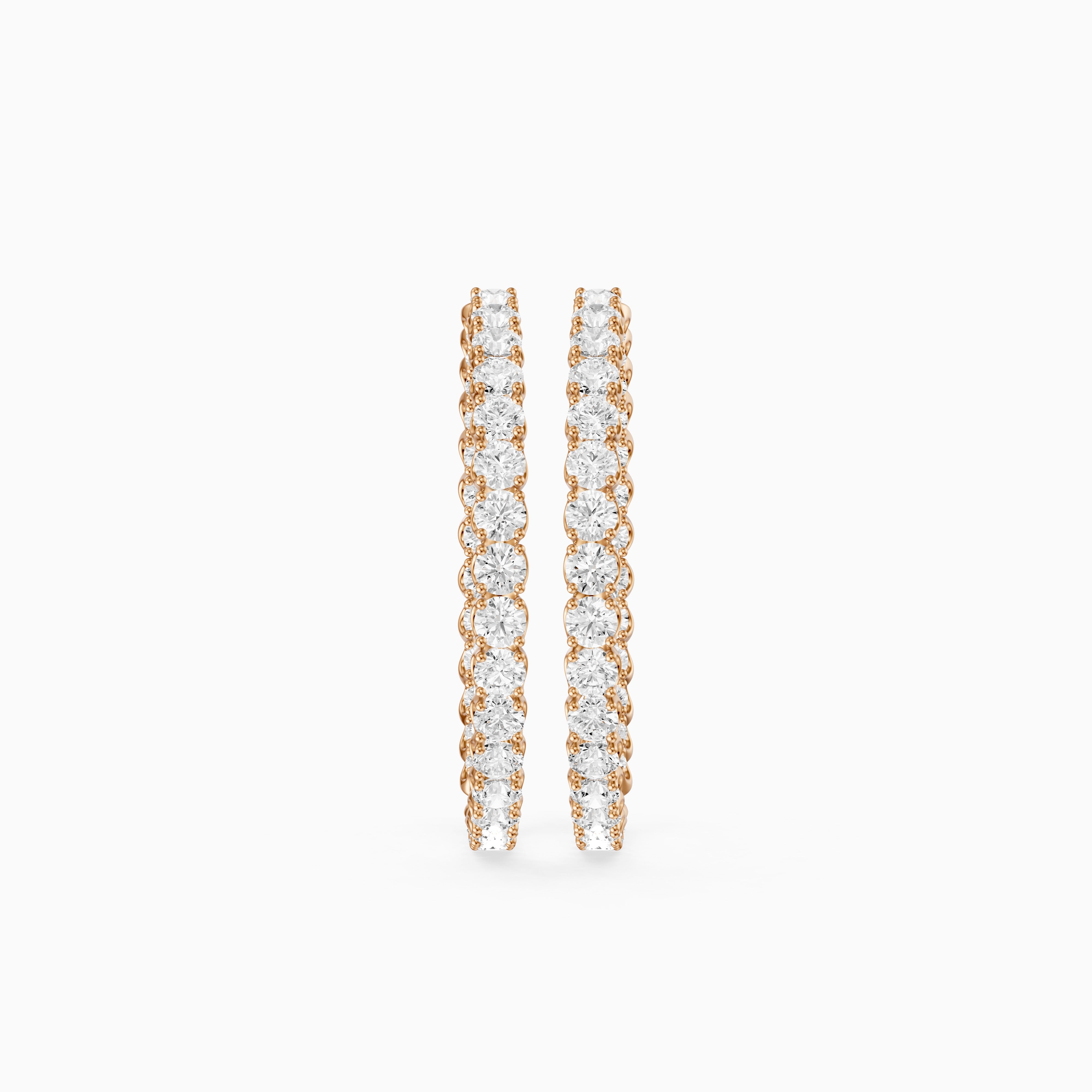 Solange Four Prong Round Lab Grown Diamond Inside Out Hoop Earrings