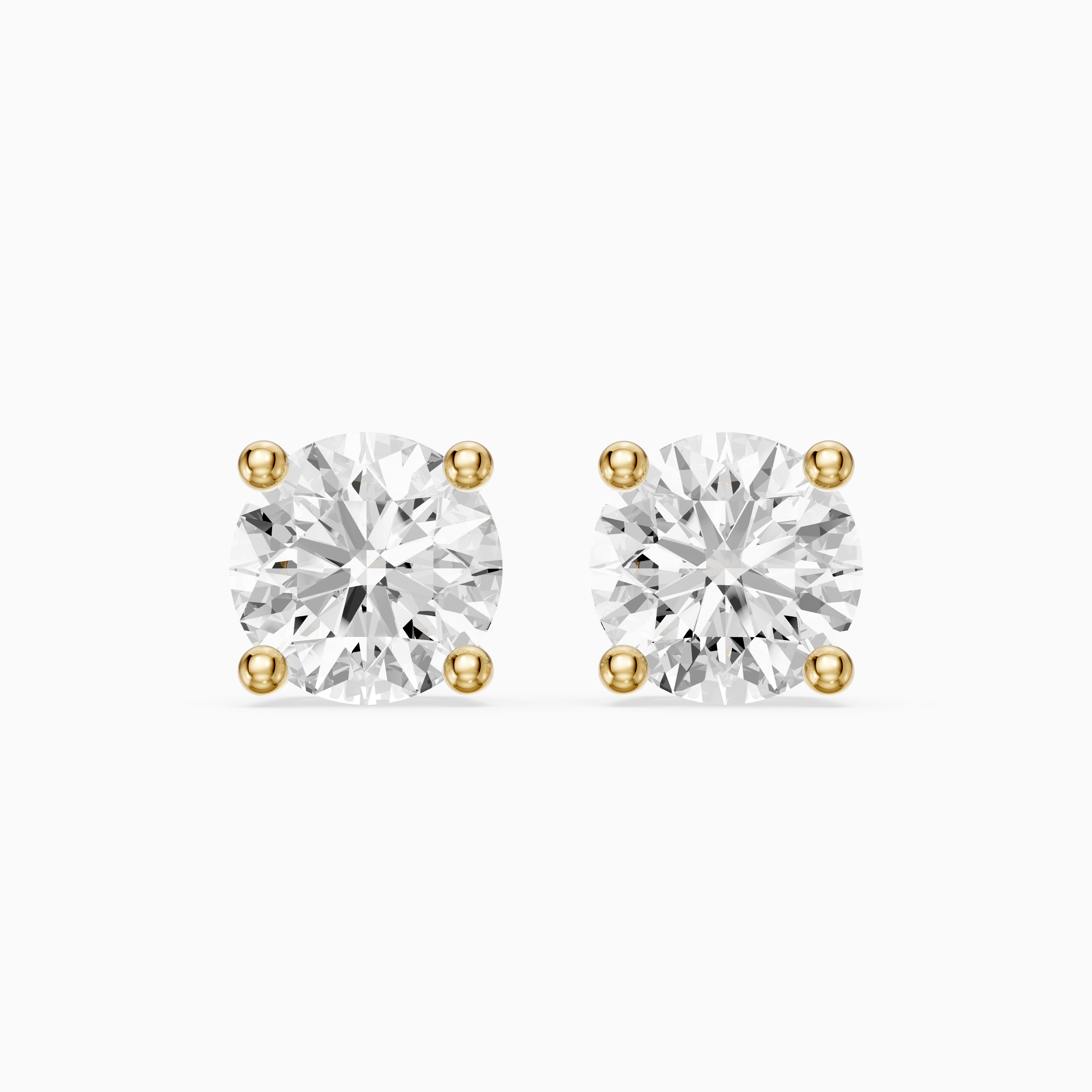 Alicia Round Cut Lab Grown Diamond Hidden Halo Stud Earrings