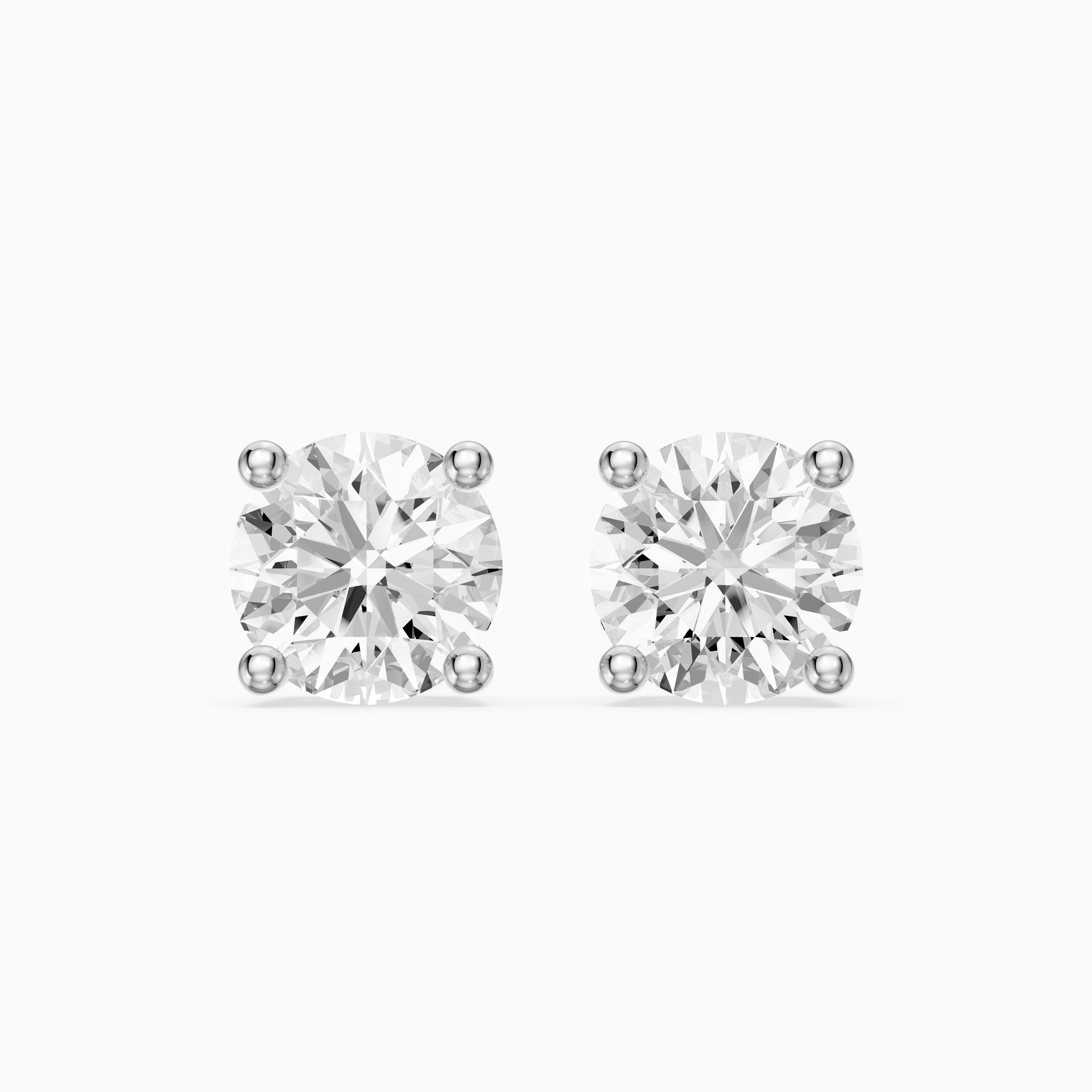 Alicia Round Cut Lab Grown Diamond Hidden Halo Stud Earrings