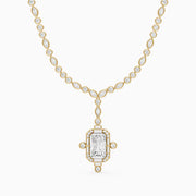 Claire Radiant Cut Lab Grown Diamond Vintage Inspired Necklace